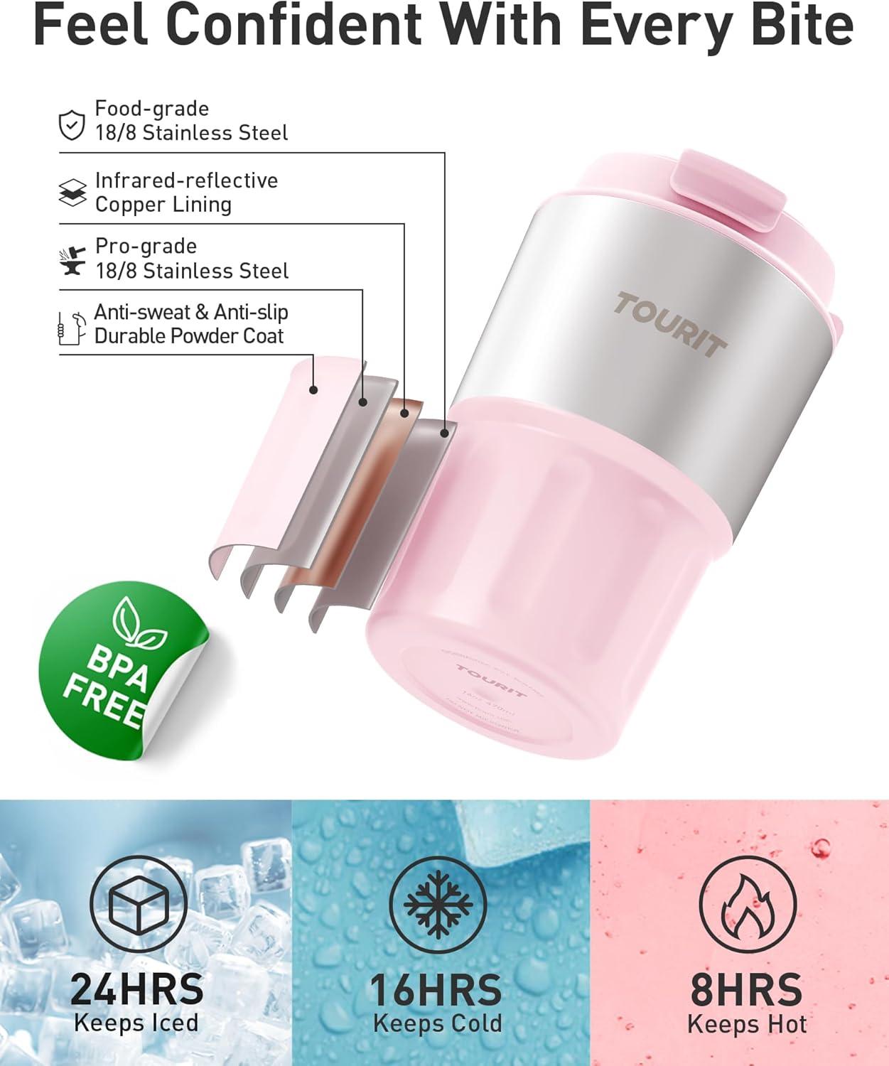 imageTOURIT 16 oz Travel Coffee Mug SpillProof Insulated Stainless Steel Coffee Mug with Lid ampamp Silicone Sea Double Wall Vacuum Travel Coffee Tumblers Cup Holder Friendly Reusable ThermosBlack