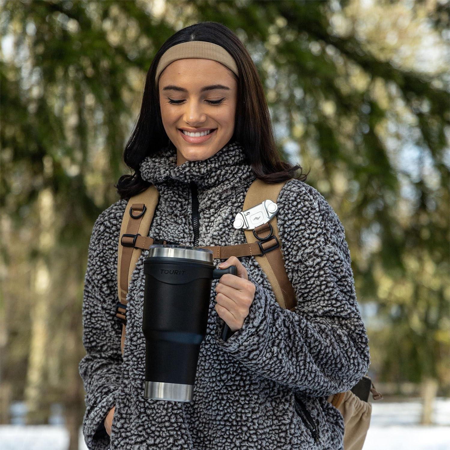 imageTOURIT 30oz Insulated Tumbler with Handle and Straw 3 in 1 SipAllWay Reusable MagSlider Lid Double Wall Sweatproof BPA Free to Keep Beverages Cold For 24Hrs or Hot For 8Hrs  PinkBBlack