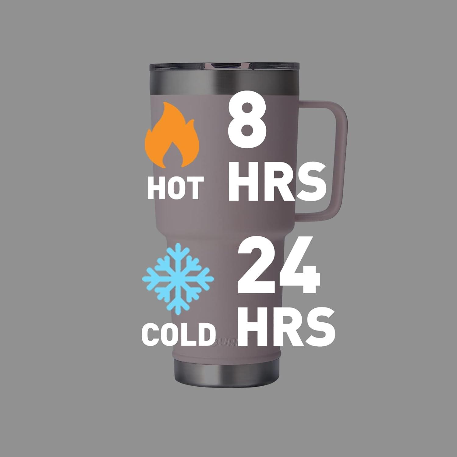 imageTOURIT 30oz Insulated Tumbler with Handle and Straw 3 in 1 SipAllWay Reusable MagSlider Lid Double Wall Sweatproof BPA Free to Keep Beverages Cold For 24Hrs or Hot For 8Hrs  PinkAPink