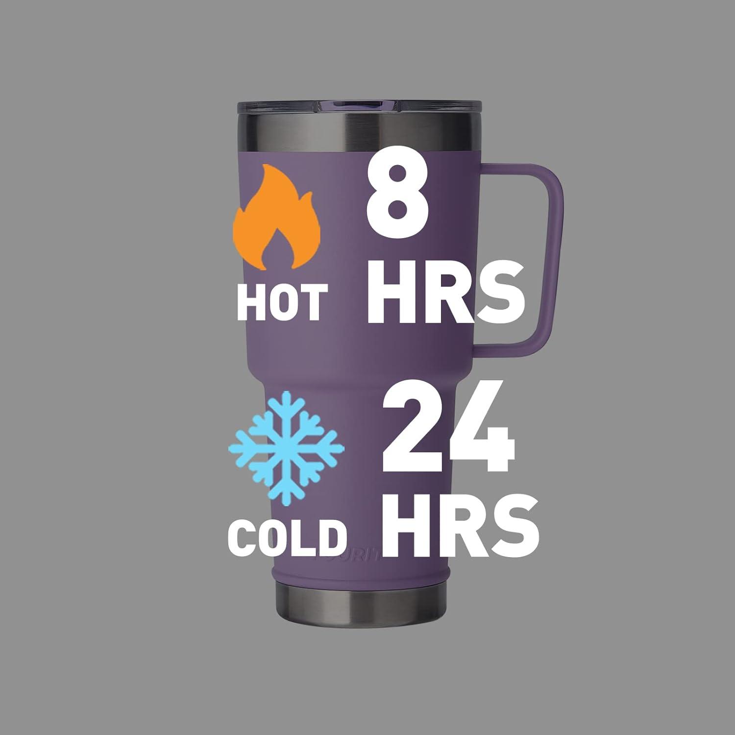 imageTOURIT 30oz Insulated Tumbler with Handle and Straw 3 in 1 SipAllWay Reusable MagSlider Lid Double Wall Sweatproof BPA Free to Keep Beverages Cold For 24Hrs or Hot For 8Hrs  PinkAViolets