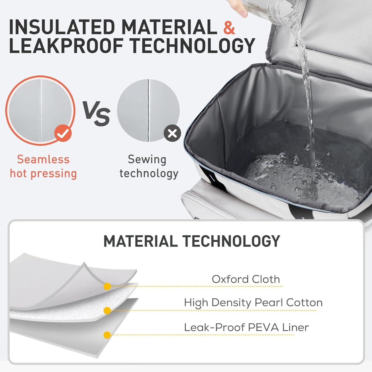 imageTOURIT 75 Can Rolling Cooler Detachable Double Deck Beach Cooler with Wheels Collapsible for Outdoor Camping Picnic TravelLight Gray