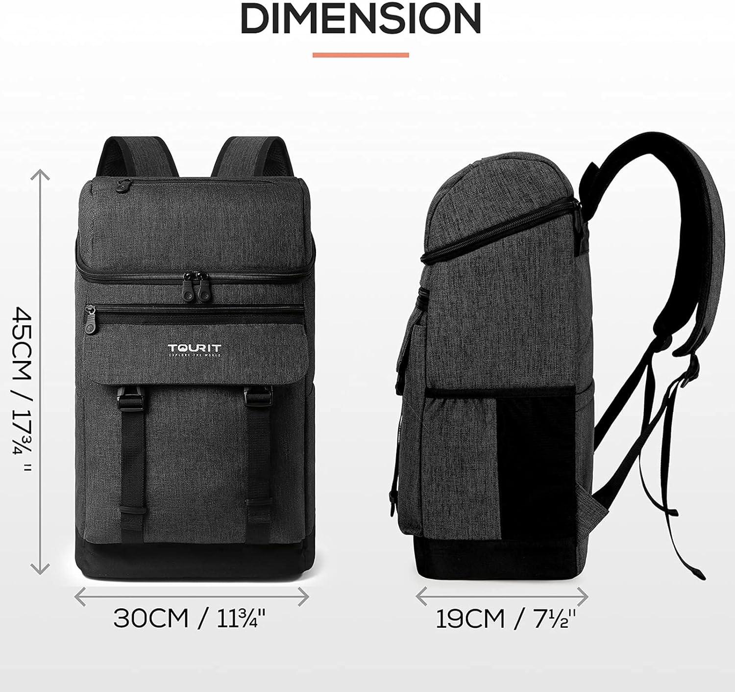 imageTOURIT Backpack Cooler Leak Proof 28 Cans Cooler Backpack Insulated Waterproof Cooler for Men and Women Picnic Hiking Work Trip