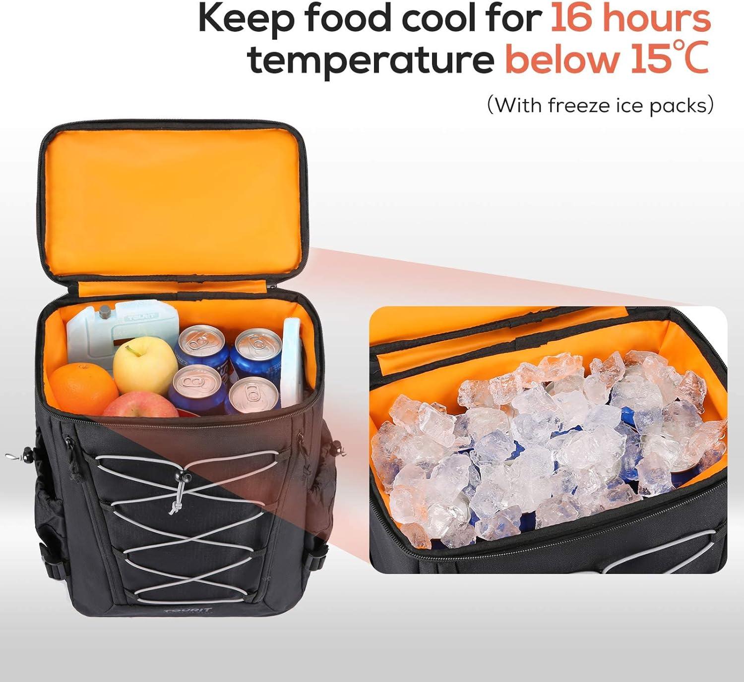 imageTOURIT Backpack Cooler Leakproof Insulated Cooler Backpack Large Capacity Lightweight Soft Cooler Bag for Men Women to Picnics Camping Hiking Beach Park or Day Trips