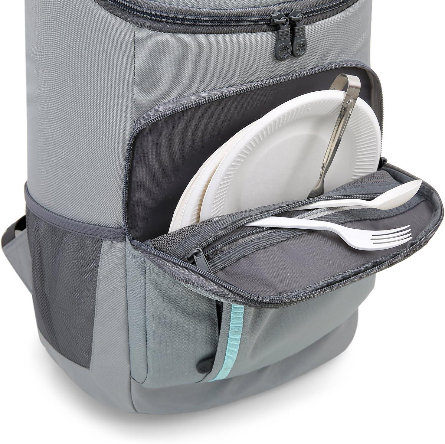 imageTOURIT Cooler Backpack 30 Cans Lightweight Insulated Backpack Cooler LeakProof for Men and WomenGrey