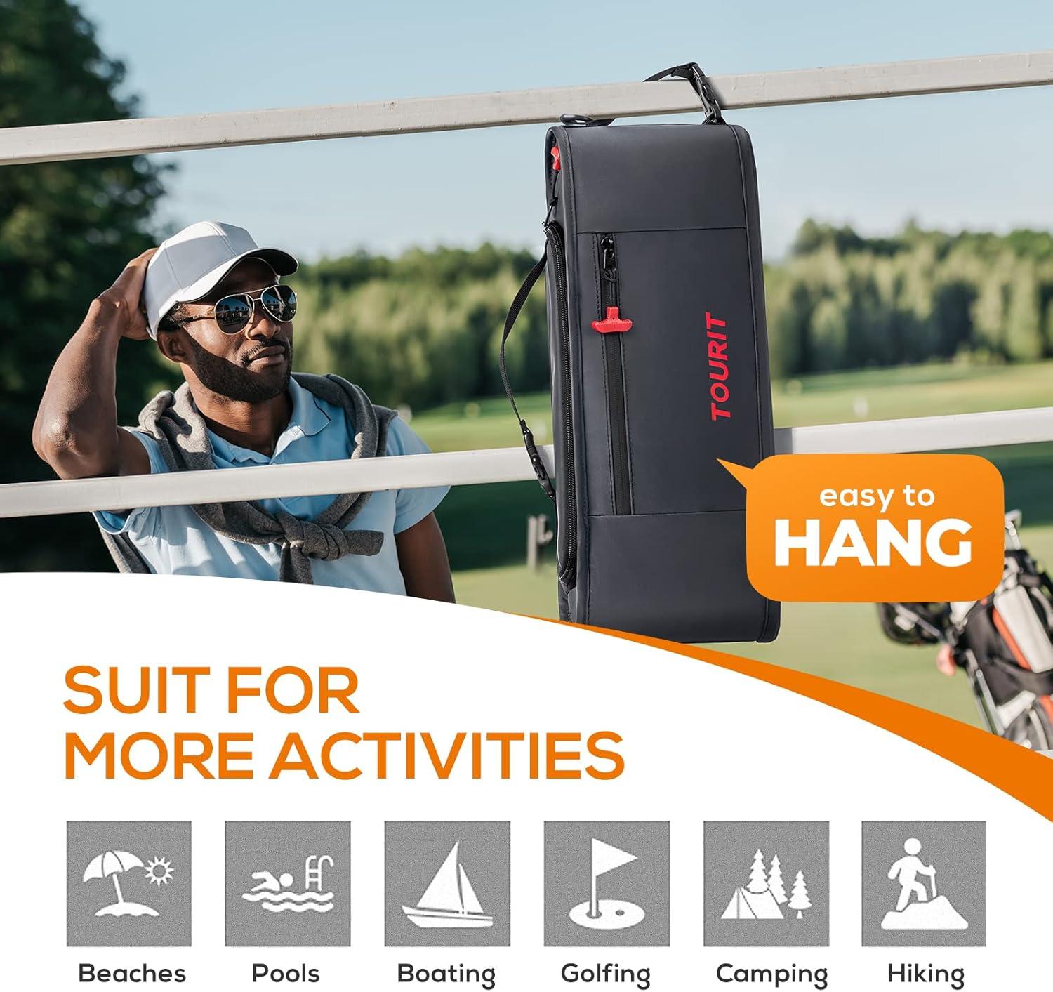 imageTOURIT Cooler Bag  6Can Insulated Sleeve Small Soft Golf Accessories for Men Fits Discreetly in Golf BagBlack