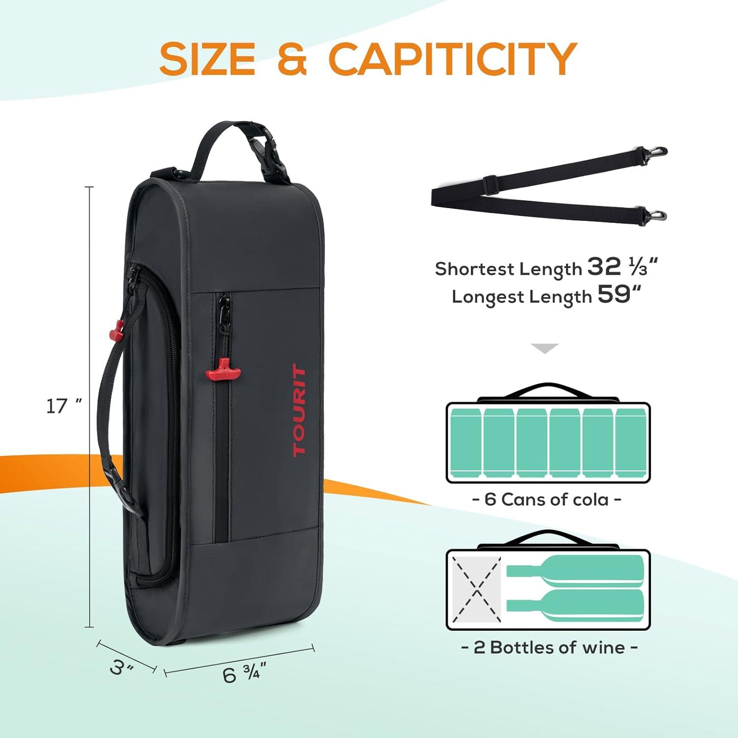 imageTOURIT Cooler Bag  6Can Insulated Sleeve Small Soft Golf Accessories for Men Fits Discreetly in Golf BagBlack