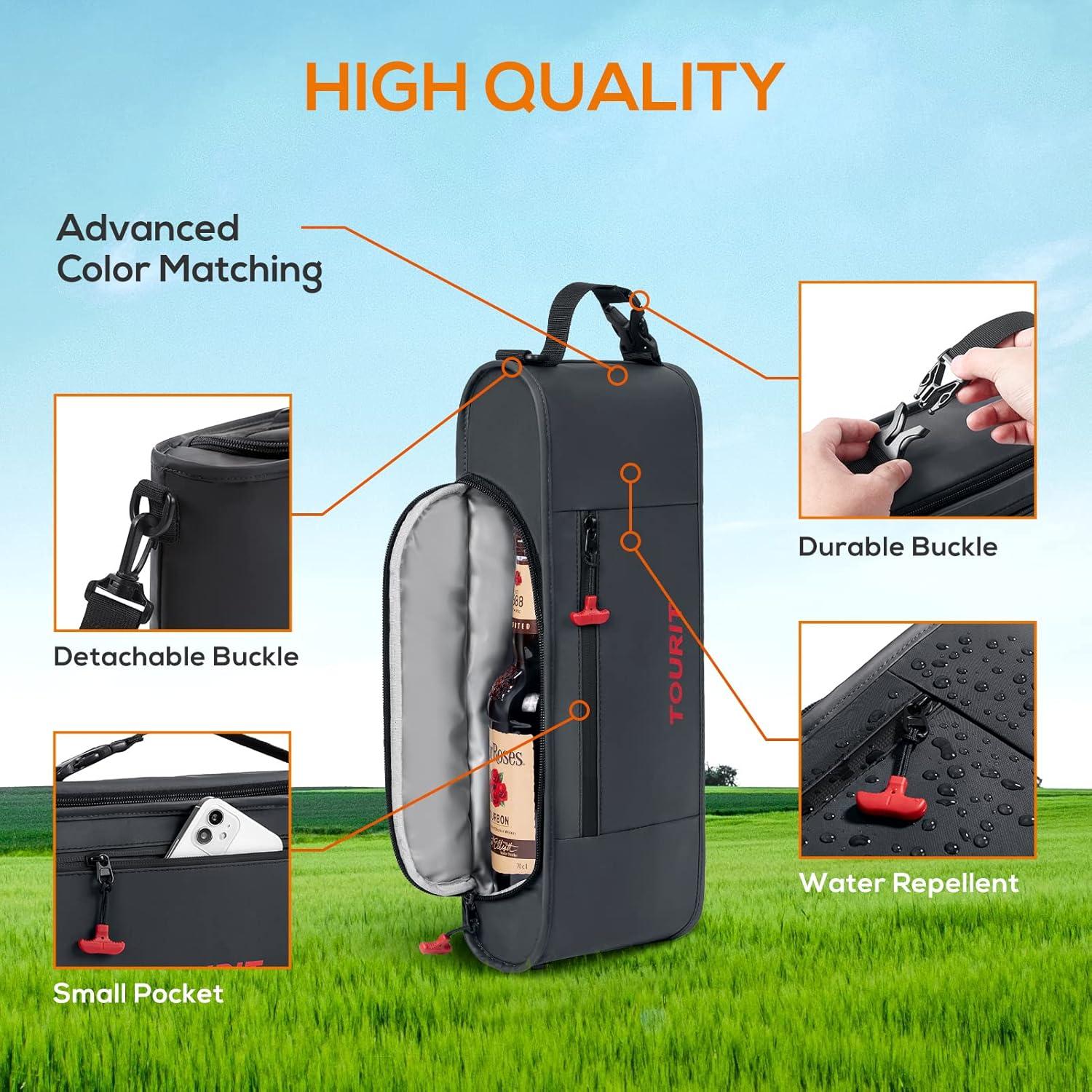 imageTOURIT Cooler Bag  6Can Insulated Sleeve Small Soft Golf Accessories for Men Fits Discreetly in Golf BagBlack