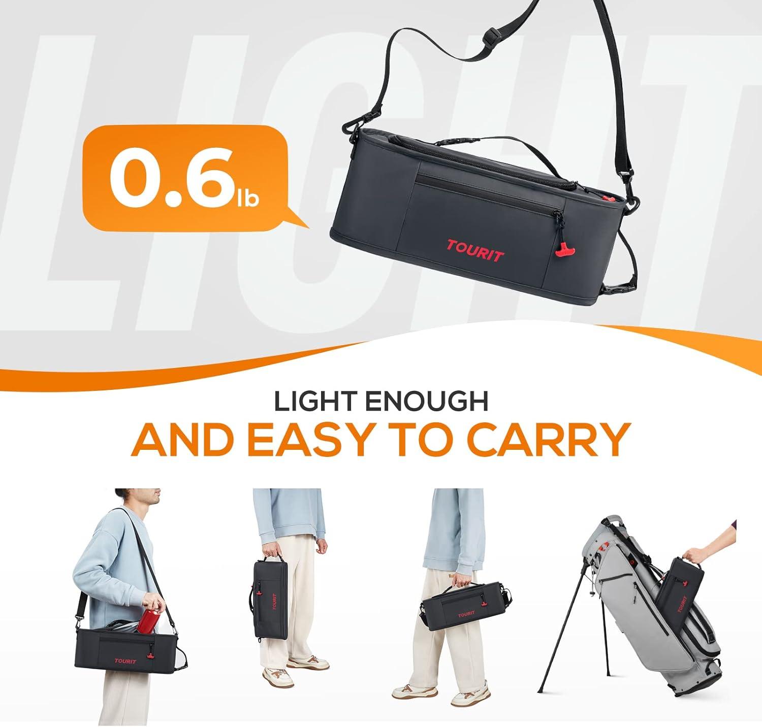 imageTOURIT Cooler Bag  6Can Insulated Sleeve Small Soft Golf Accessories for Men Fits Discreetly in Golf BagBlack
