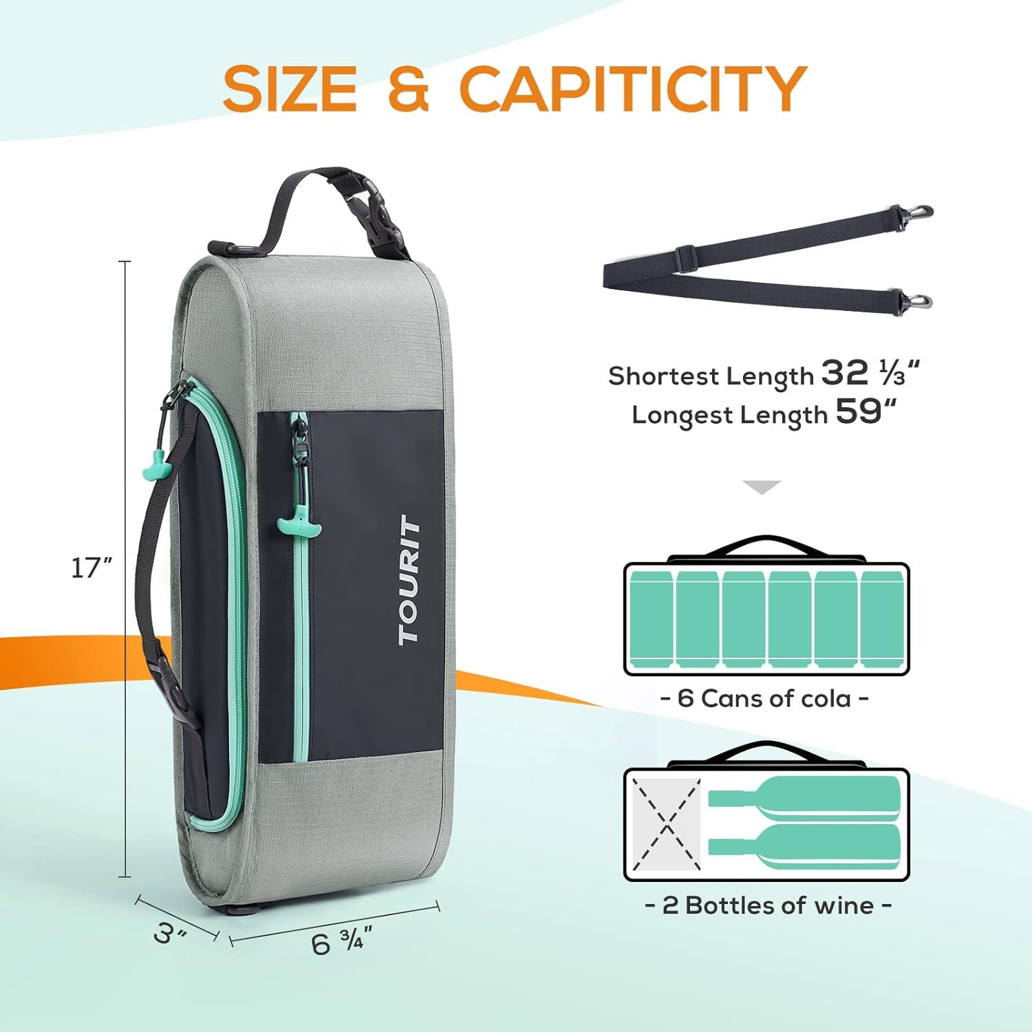 imageTOURIT Cooler Bag  6Can Insulated Sleeve Small Soft Golf Accessories for Men Fits Discreetly in Golf BagGrey