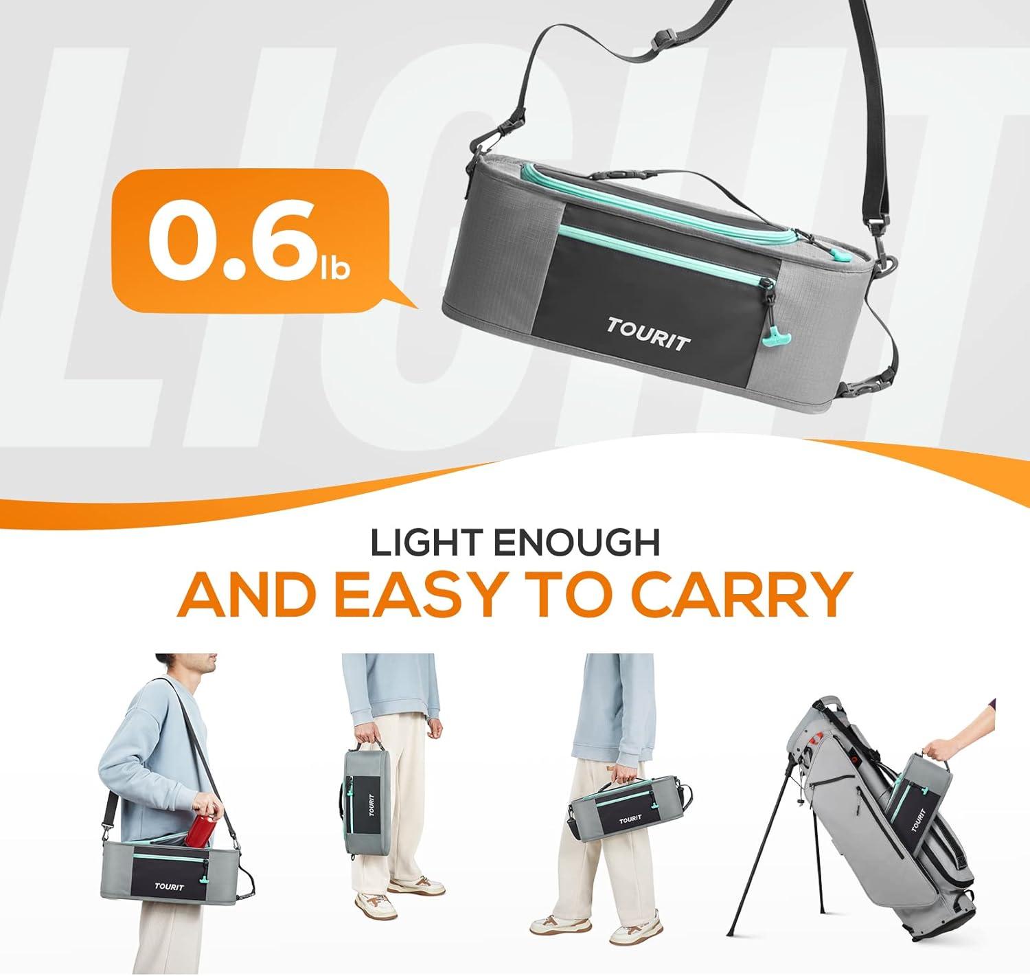 imageTOURIT Cooler Bag  6Can Insulated Sleeve Small Soft Golf Accessories for Men Fits Discreetly in Golf BagGrey