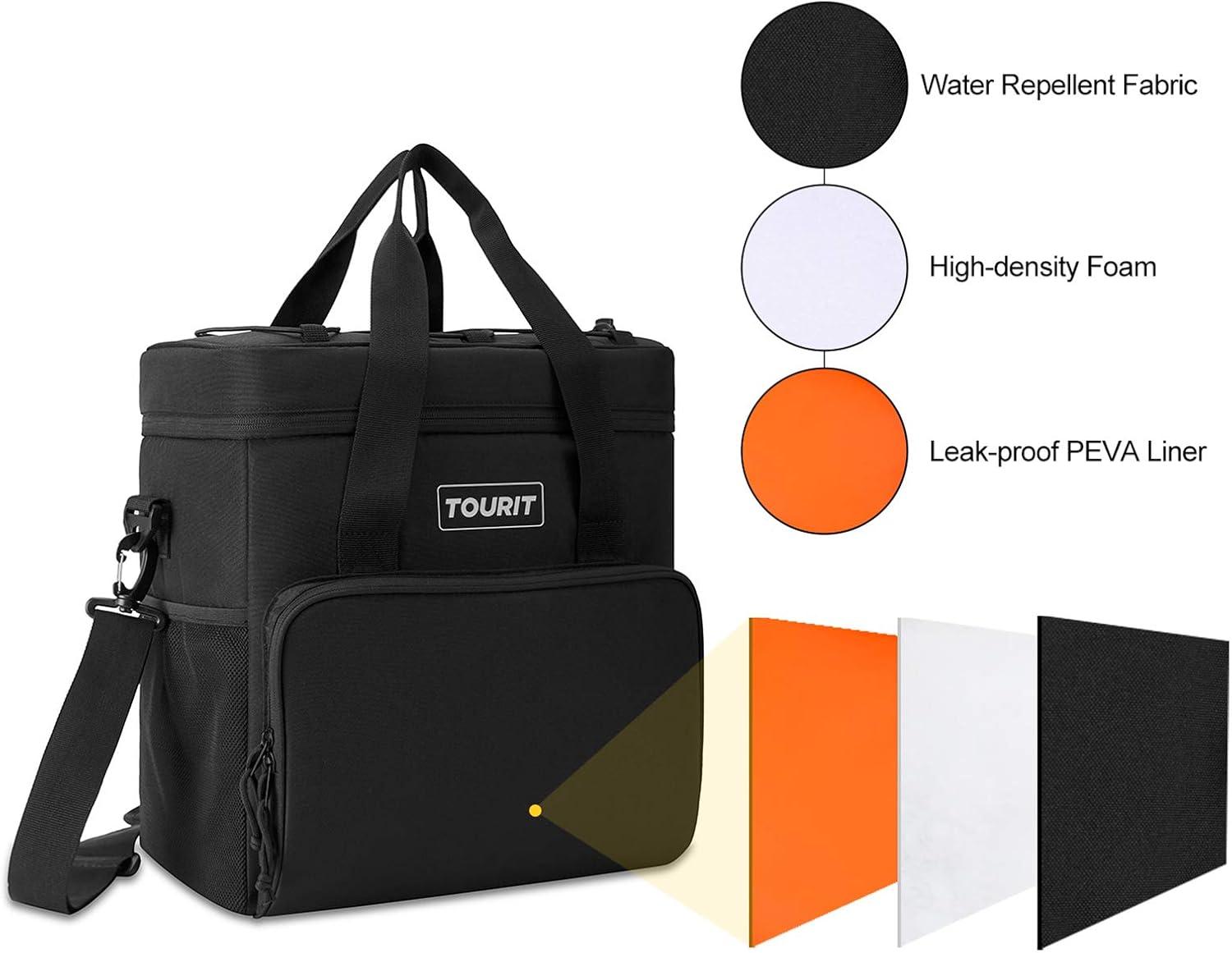 imageTOURIT Cooler Bag 243546Can Insulated Soft Cooler Portable Cooler Bag 1462432L Large Lunch Cooler for Picnic Beach Work Trip01Black