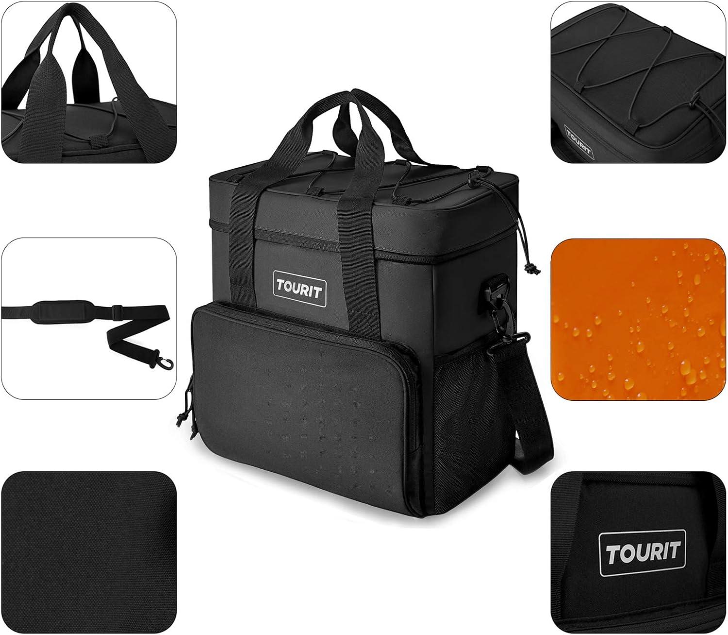 imageTOURIT Cooler Bag 243546Can Insulated Soft Cooler Portable Cooler Bag 1462432L Large Lunch Cooler for Picnic Beach Work Trip01Black