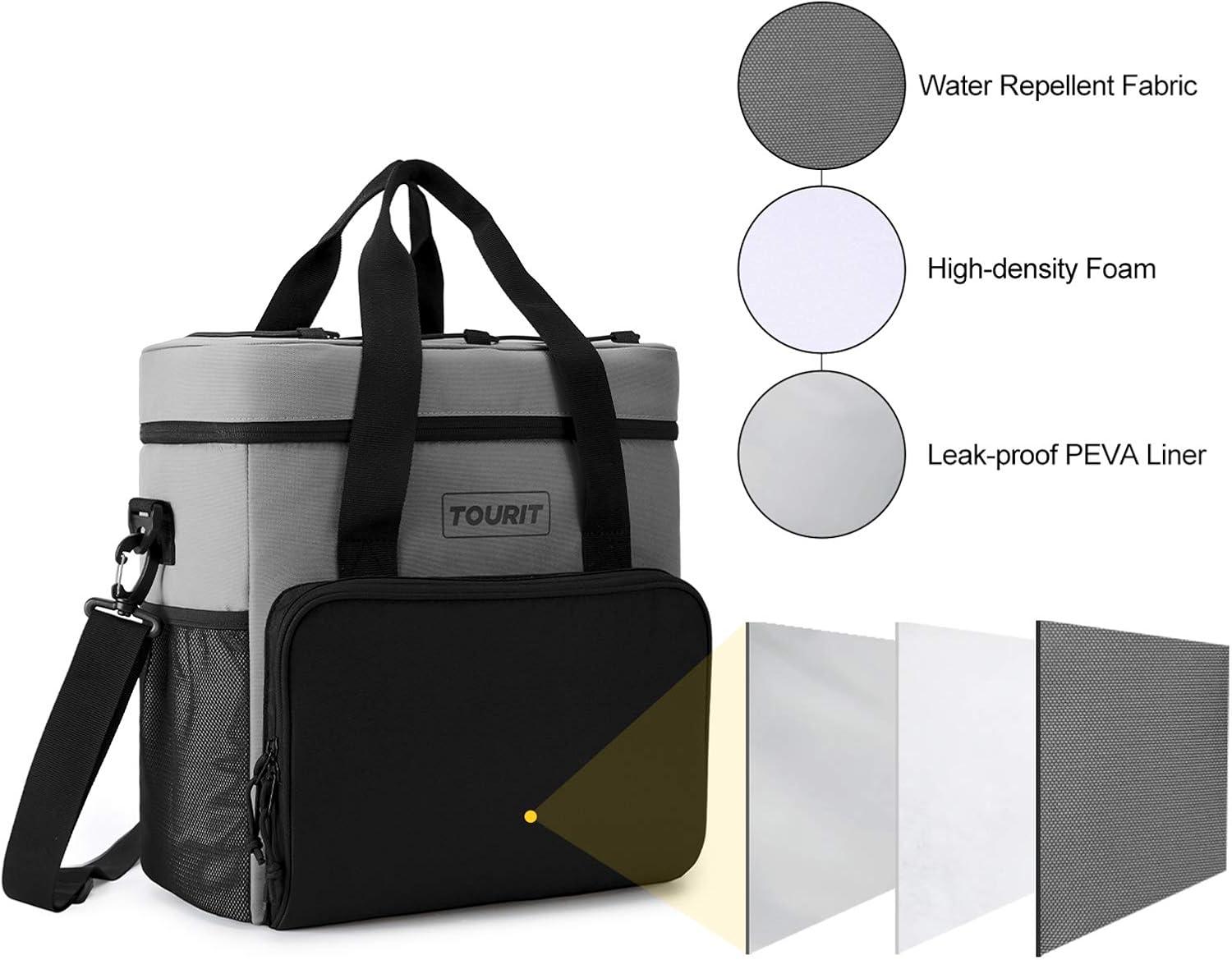 imageTOURIT Cooler Bag 243546Can Insulated Soft Cooler Portable Cooler Bag 1462432L Large Lunch Cooler for Picnic Beach Work Trip02Grey