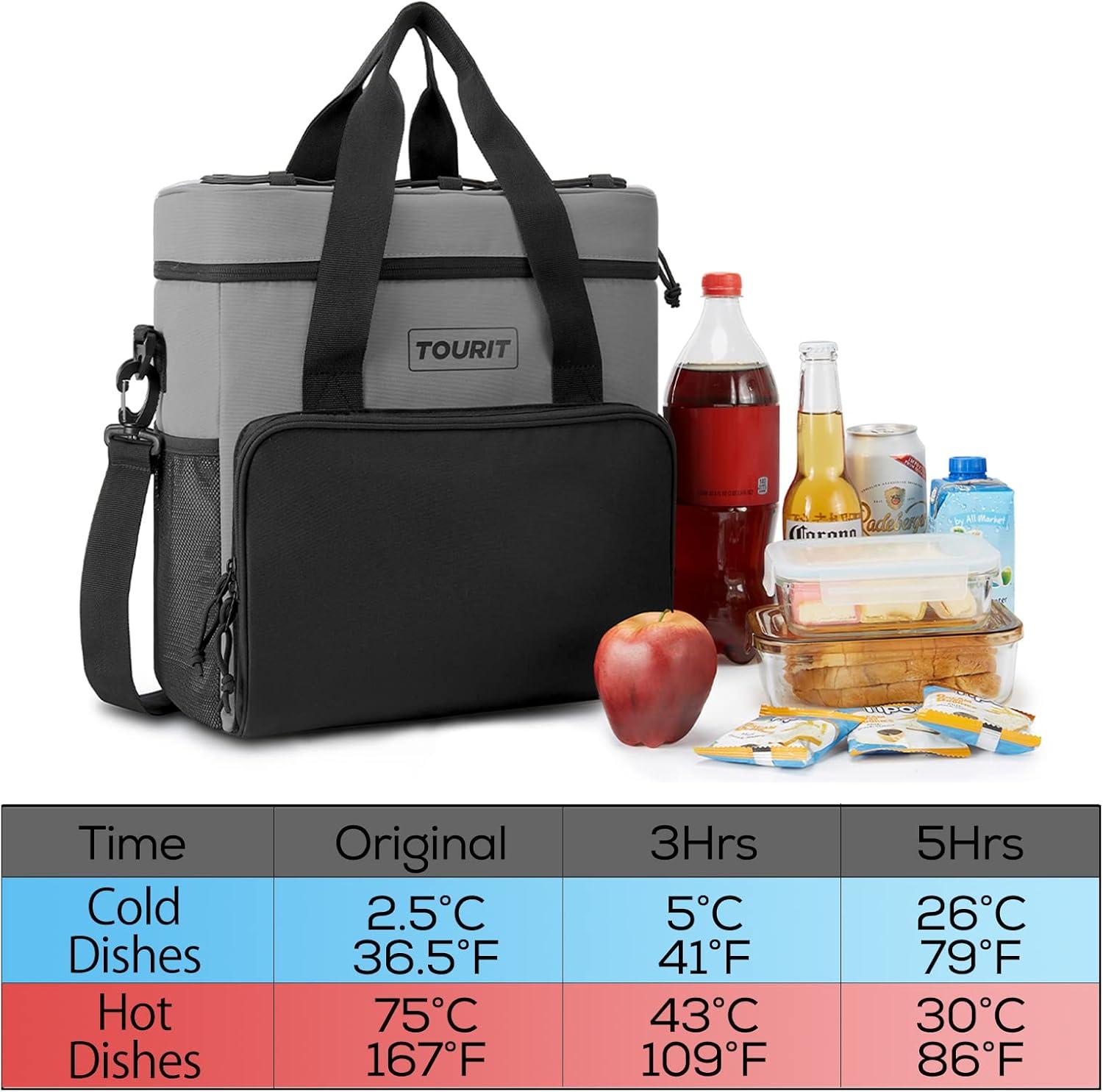 imageTOURIT Cooler Bag 243546Can Insulated Soft Cooler Portable Cooler Bag 1462432L Large Lunch Cooler for Picnic Beach Work Trip02Grey