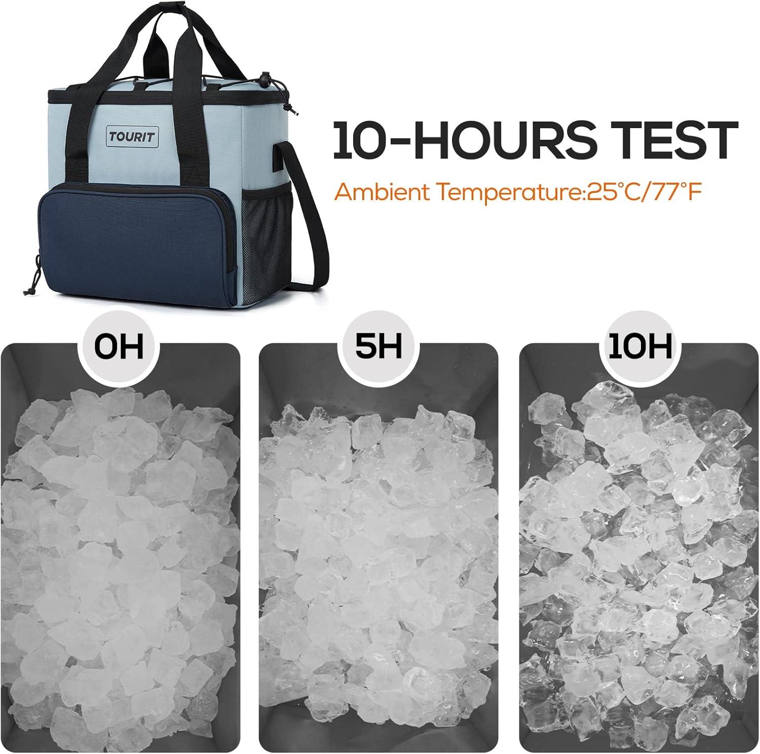 imageTOURIT Cooler Bag 243546Can Insulated Soft Cooler Portable Cooler Bag 1462432L Large Lunch Cooler for Picnic Beach Work Trip04Grey Blue