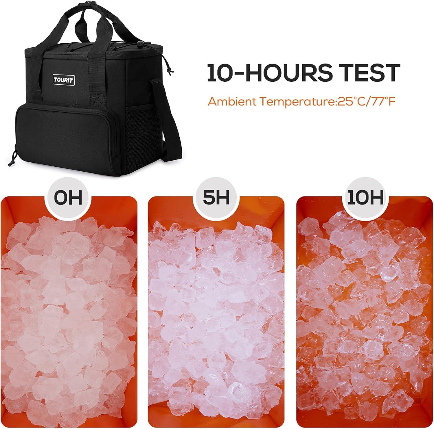 imageTOURIT Cooler Bag 243546Can Insulated Soft Cooler Portable Cooler Bag 1462432L Large Lunch Cooler for Picnic Beach Work TripBlack