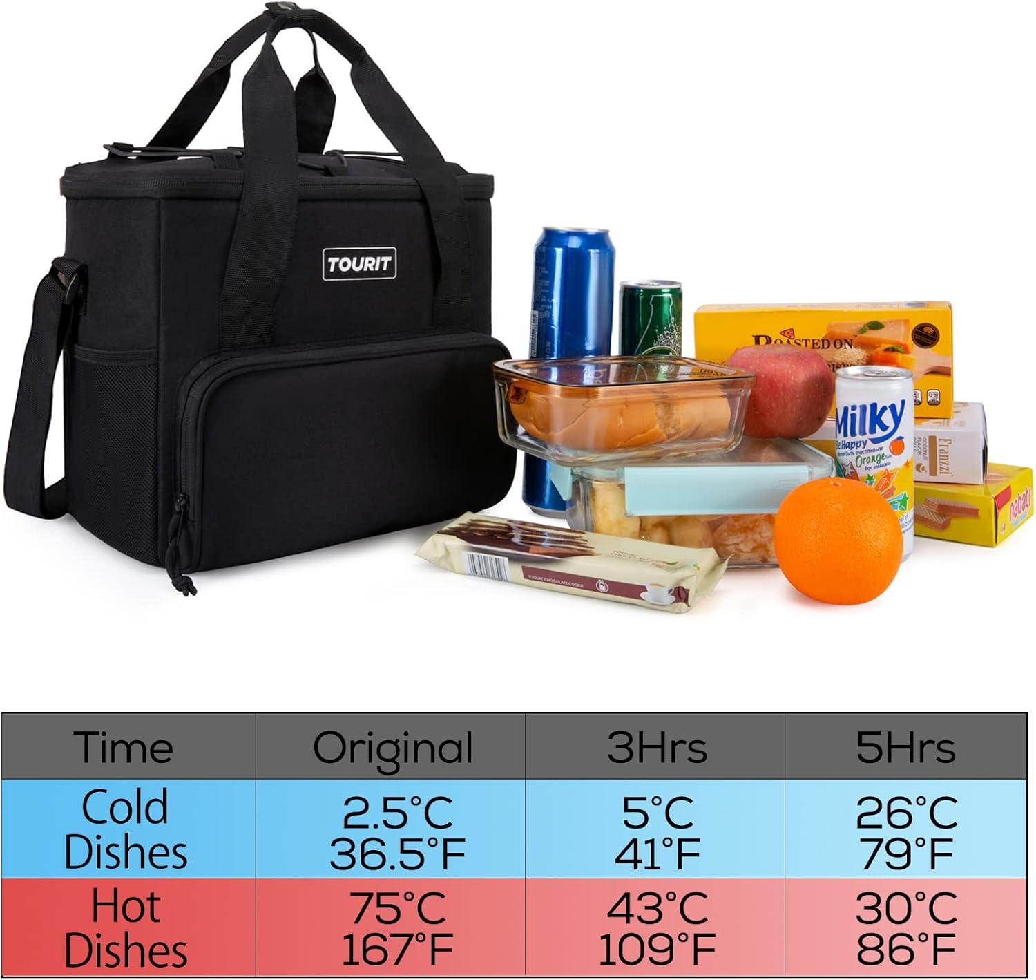 imageTOURIT Cooler Bag 243546Can Insulated Soft Cooler Portable Cooler Bag 1462432L Large Lunch Cooler for Picnic Beach Work TripBlack