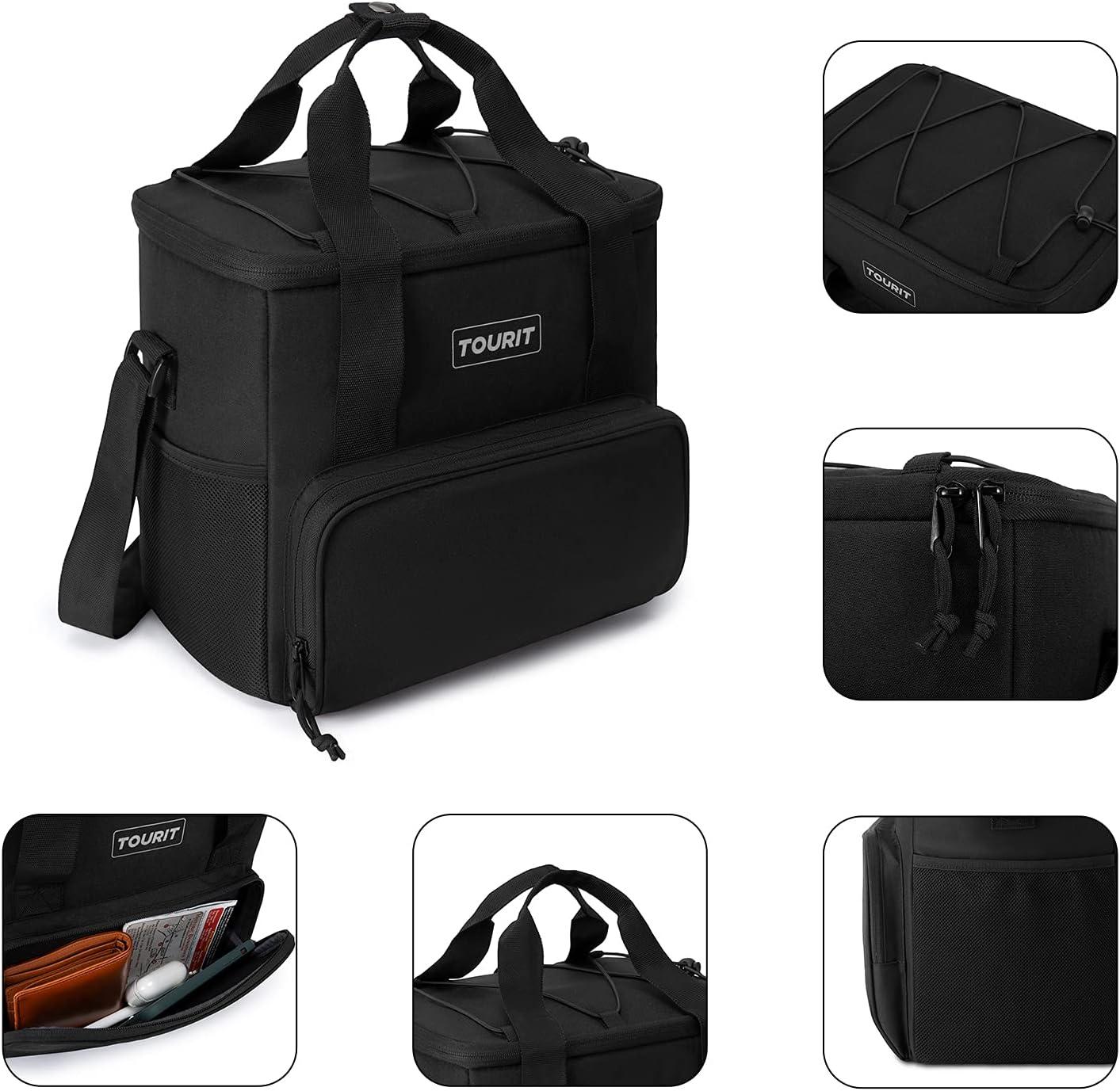 imageTOURIT Cooler Bag 243546Can Insulated Soft Cooler Portable Cooler Bag 1462432L Large Lunch Cooler for Picnic Beach Work TripBlack