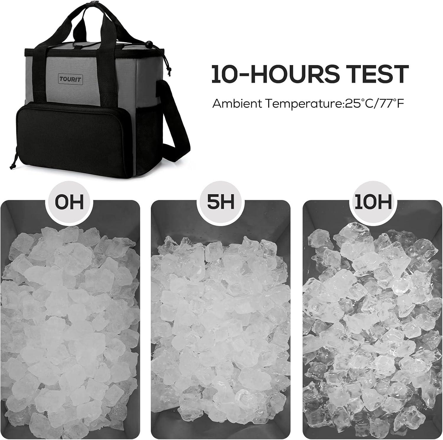 imageTOURIT Cooler Bag 243546Can Insulated Soft Cooler Portable Cooler Bag 1462432L Large Lunch Cooler for Picnic Beach Work TripGrey