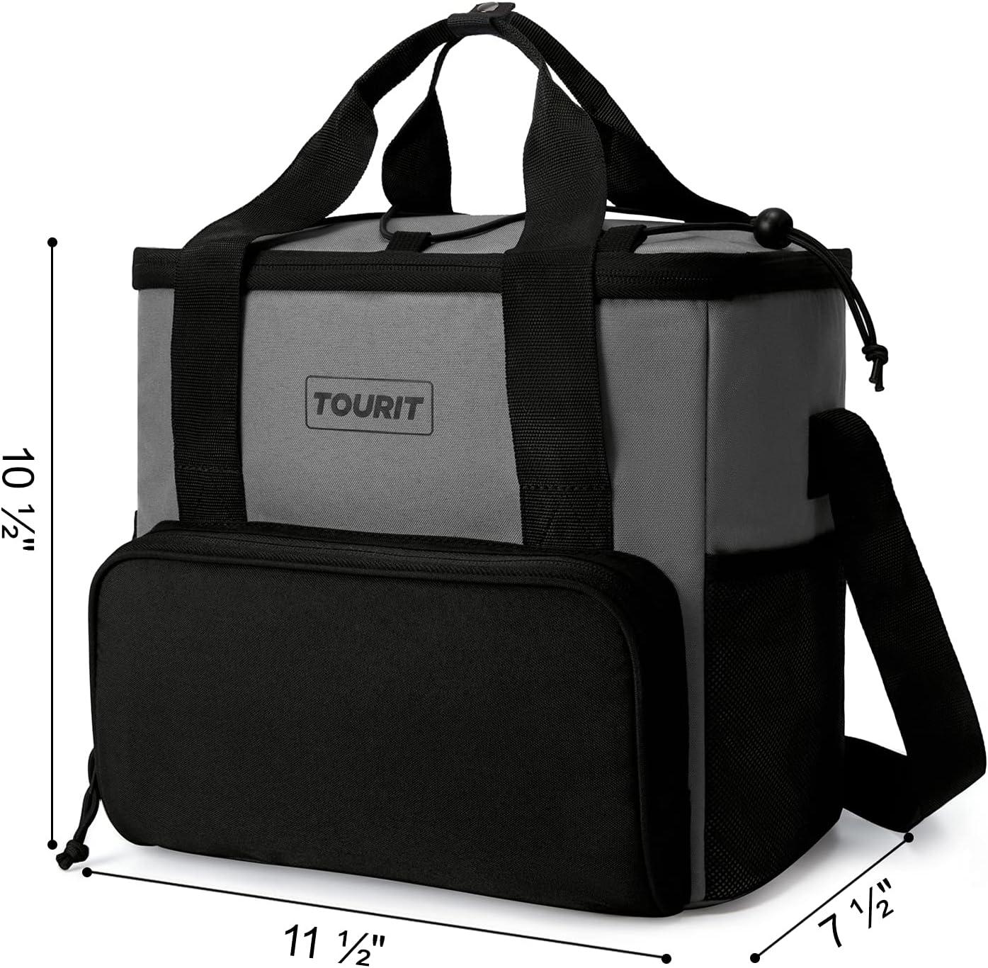 imageTOURIT Cooler Bag 243546Can Insulated Soft Cooler Portable Cooler Bag 1462432L Large Lunch Cooler for Picnic Beach Work TripGrey