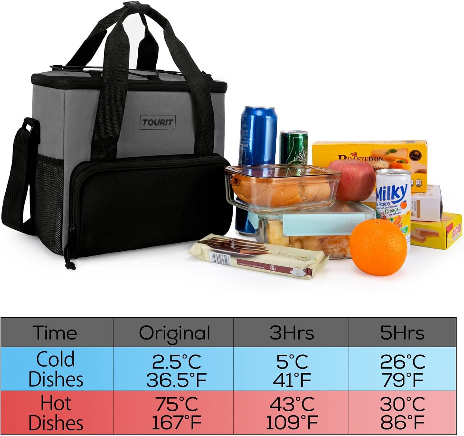 imageTOURIT Cooler Bag 243546Can Insulated Soft Cooler Portable Cooler Bag 1462432L Large Lunch Cooler for Picnic Beach Work TripGrey