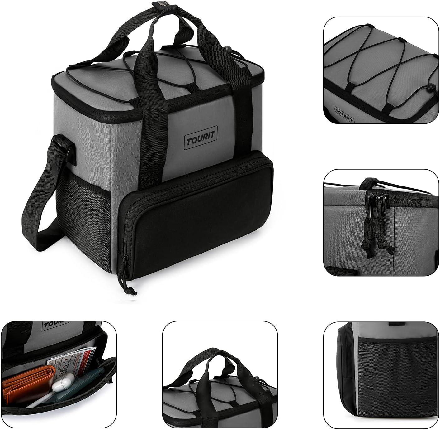 imageTOURIT Cooler Bag 243546Can Insulated Soft Cooler Portable Cooler Bag 1462432L Large Lunch Cooler for Picnic Beach Work TripGrey
