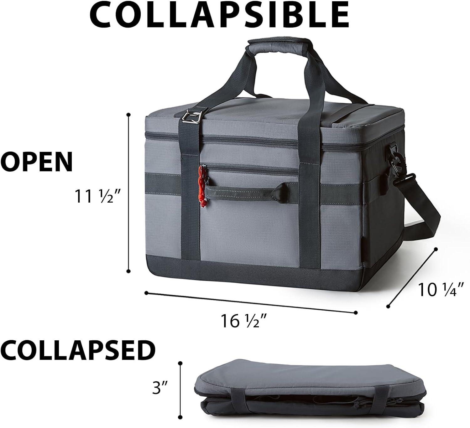 imageTOURIT Cooler Bag 4860 Cans Insulated Soft Cooler Large Collapsible Cooler Bag 3240L Lunch Coolers for Picnic Beach Work Trip01Grey