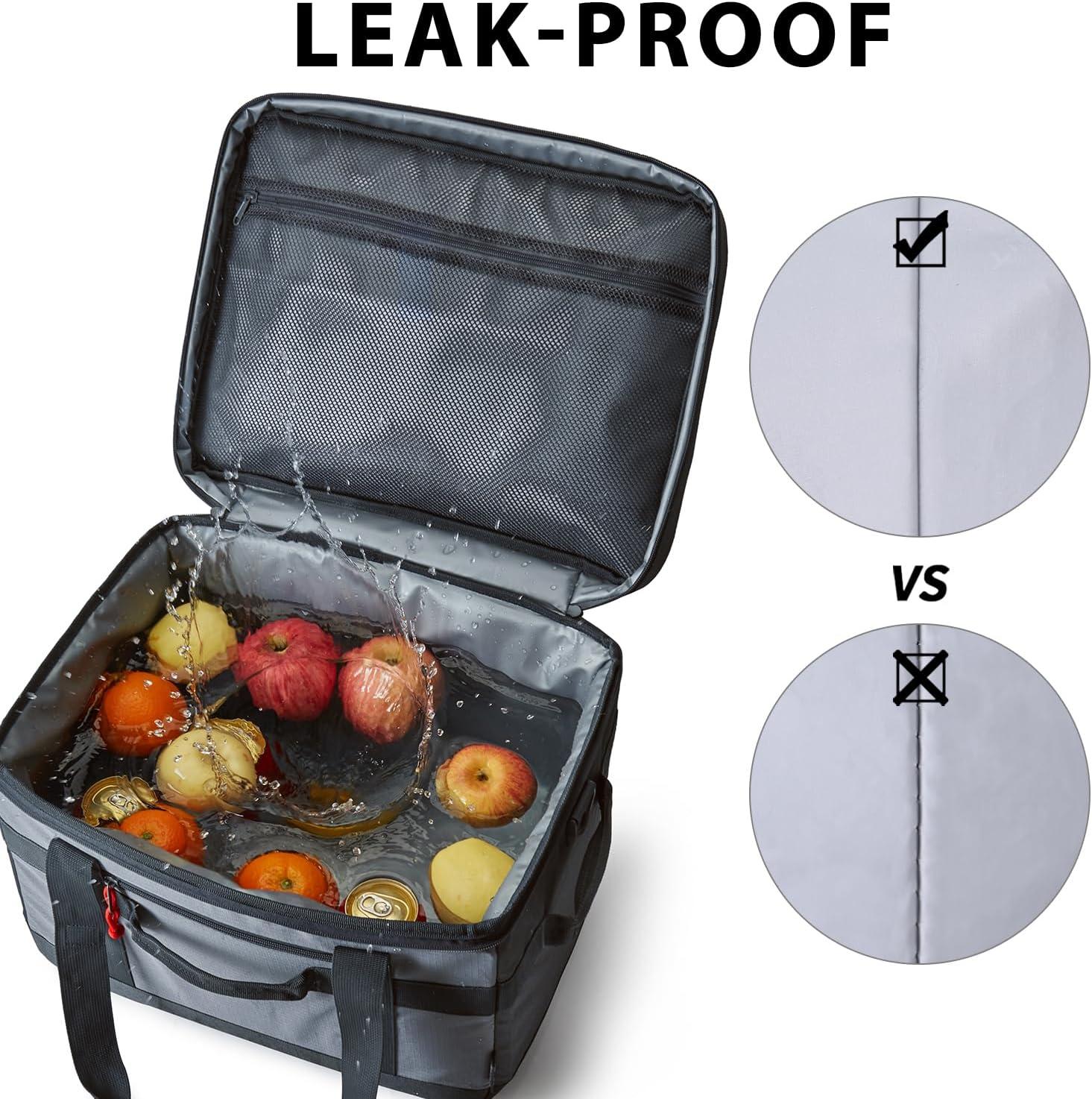 imageTOURIT Cooler Bag 4860 Cans Insulated Soft Cooler Large Collapsible Cooler Bag 3240L Lunch Coolers for Picnic Beach Work Trip01Grey