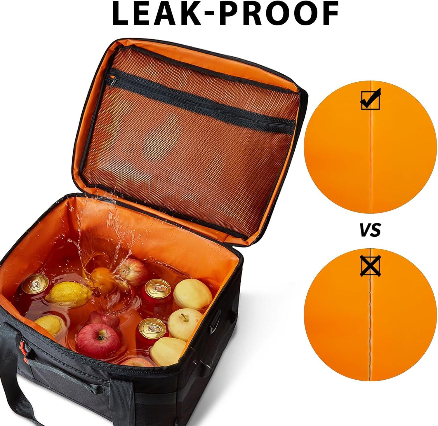 imageTOURIT Cooler Bag 4860 Cans Insulated Soft Cooler Large Collapsible Cooler Bag 3240L Lunch Coolers for Picnic Beach Work Trip02Black