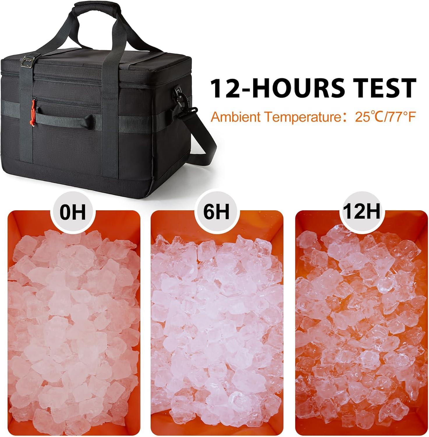 imageTOURIT Cooler Bag 4860 Cans Insulated Soft Cooler Large Collapsible Cooler Bag 3240L Lunch Coolers for Picnic Beach Work Trip02Black