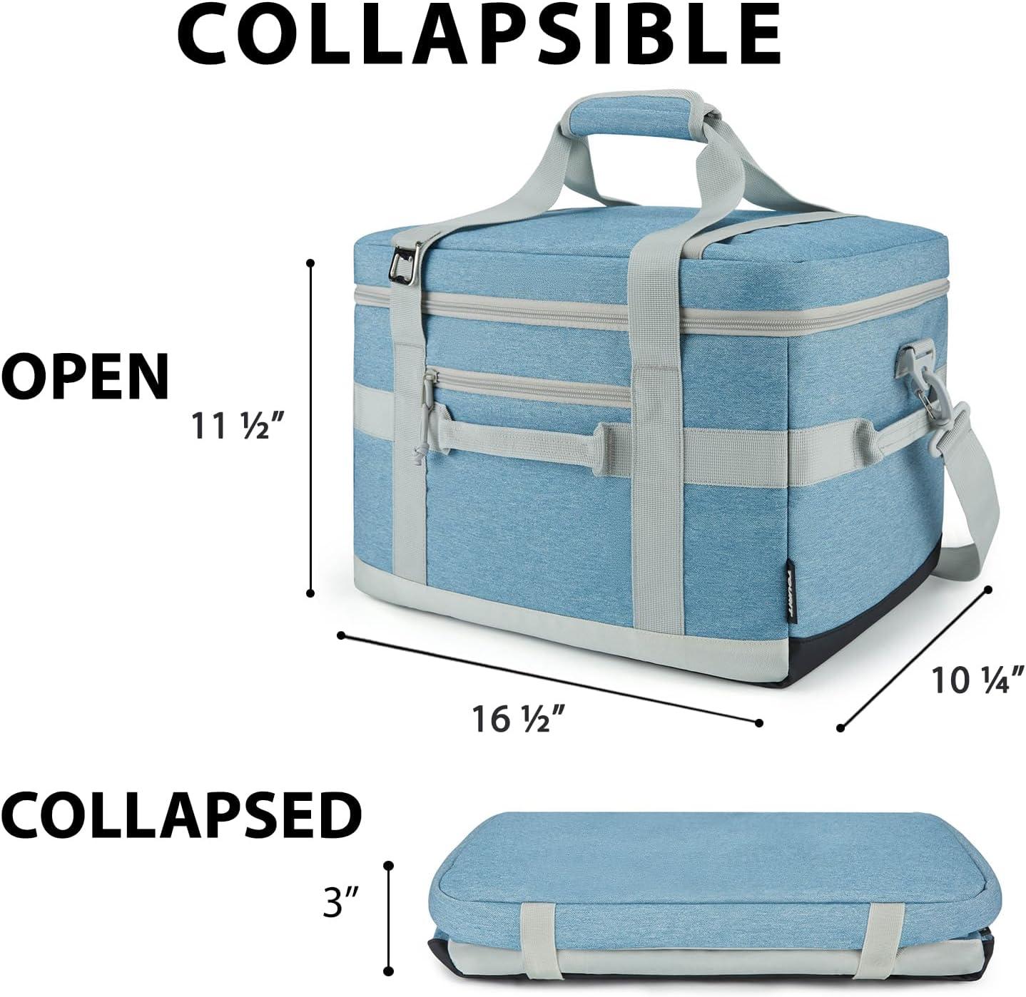 imageTOURIT Cooler Bag 4860 Cans Insulated Soft Cooler Large Collapsible Cooler Bag 3240L Lunch Coolers for Picnic Beach Work Trip03Light Blue