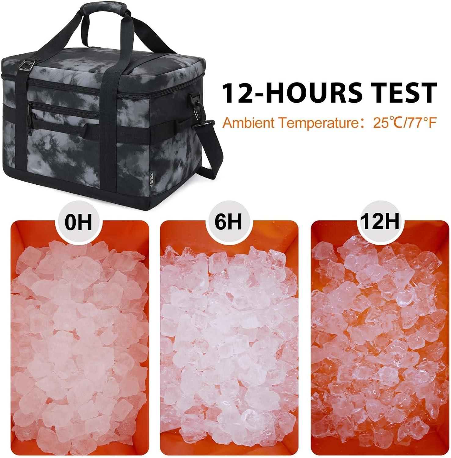 imageTOURIT Cooler Bag 4860 Cans Insulated Soft Cooler Large Collapsible Cooler Bag 3240L Lunch Coolers for Picnic Beach Work Trip04Tiedyed Black