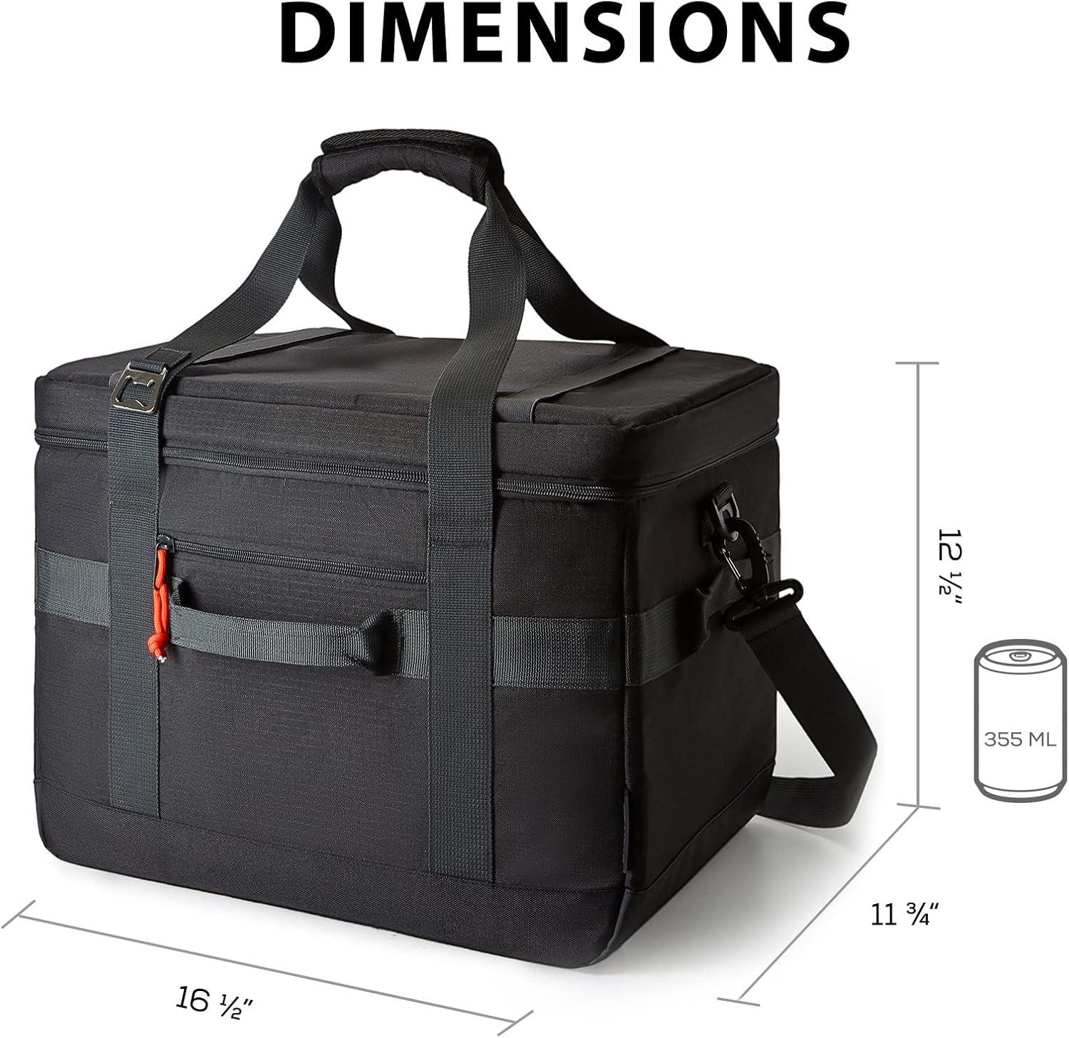 imageTOURIT Cooler Bag 4860 Cans Insulated Soft Cooler Large Collapsible Cooler Bag 3240L Lunch Coolers for Picnic Beach Work TripBlack