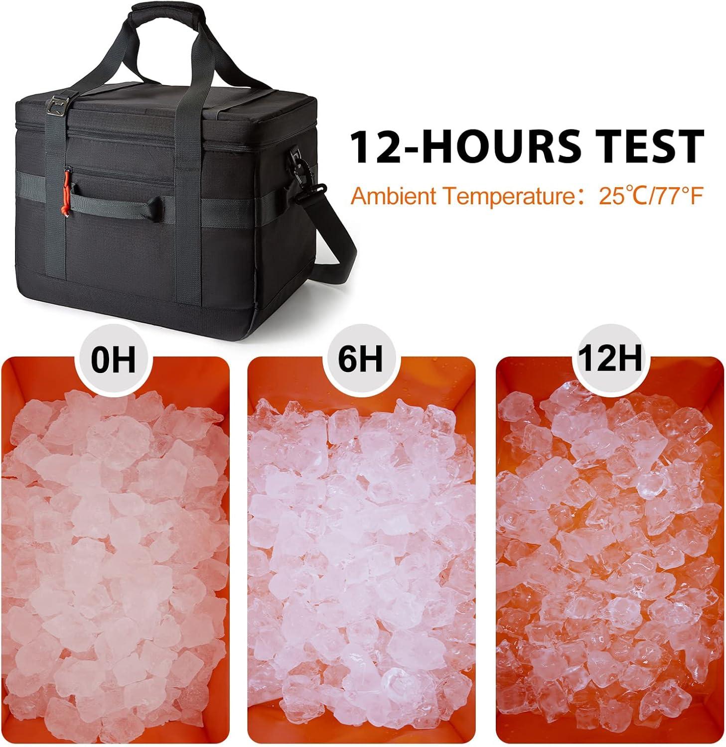 imageTOURIT Cooler Bag 4860 Cans Insulated Soft Cooler Large Collapsible Cooler Bag 3240L Lunch Coolers for Picnic Beach Work TripBlack