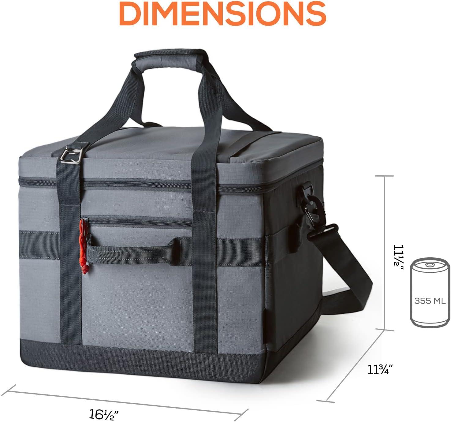 imageTOURIT Cooler Bag 4860 Cans Insulated Soft Cooler Large Collapsible Cooler Bag 3240L Lunch Coolers for Picnic Beach Work TripGrey