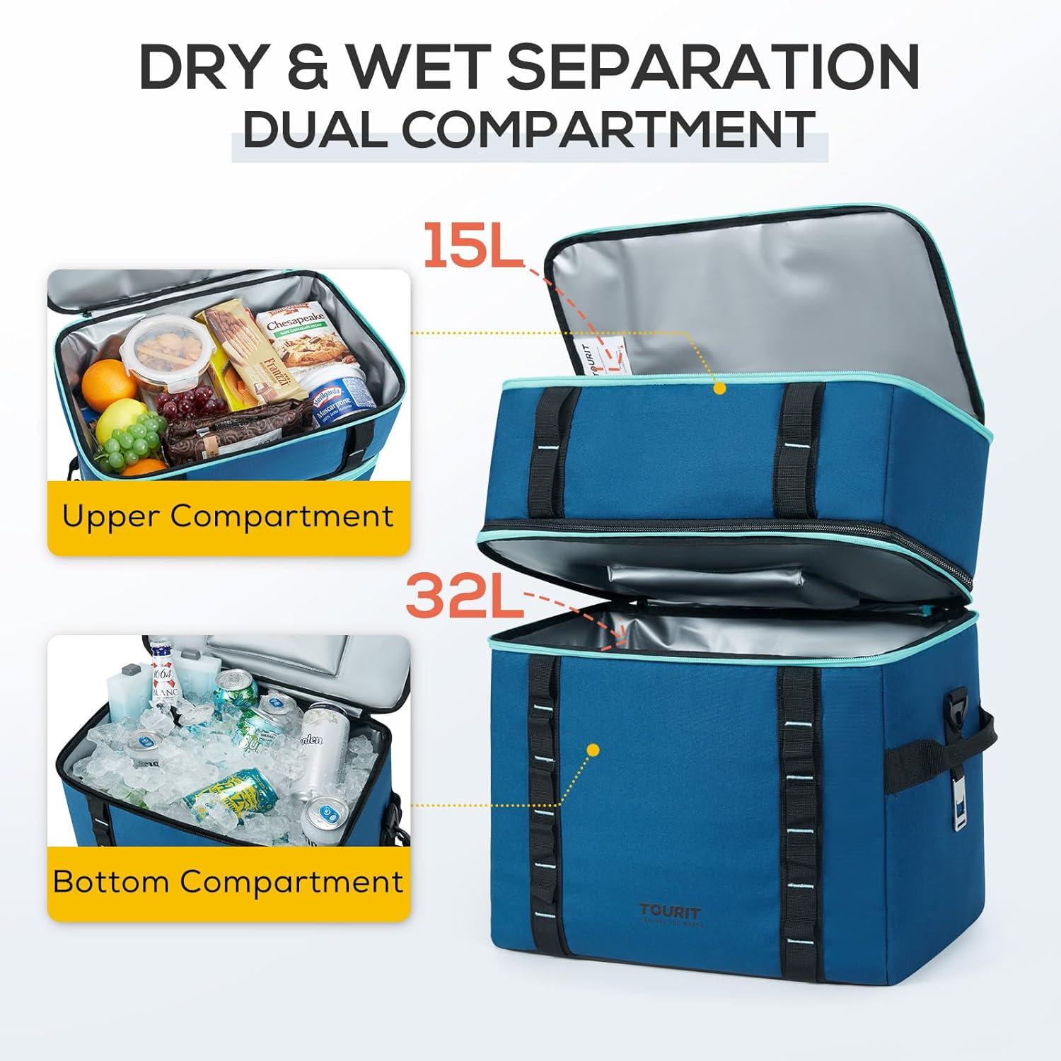imageTOURIT Cooler Bag 69 Cans Insulated Soft Cooler Large Collapsible Cooler Bag Lunch Coolers for Picnic Beach Work TripDark Blue
