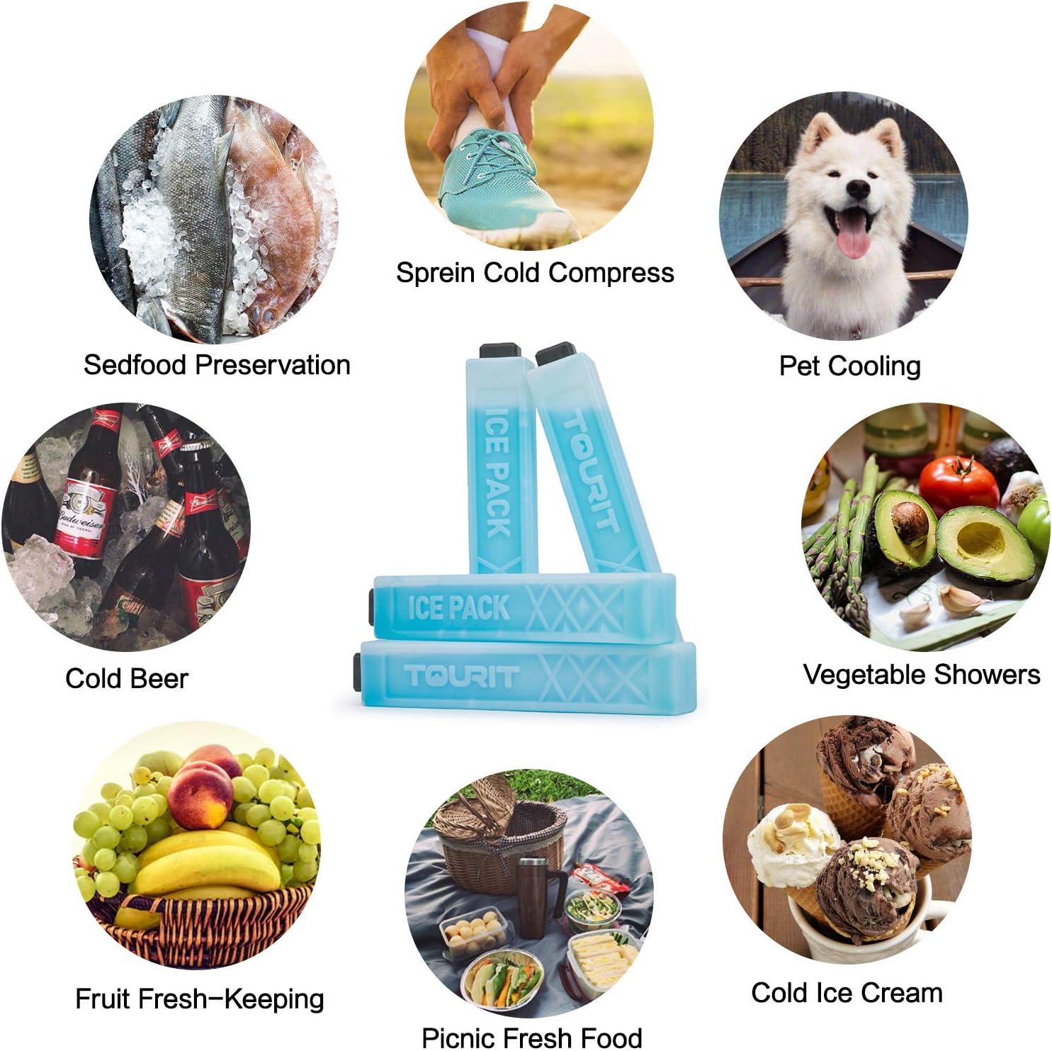 imageTOURIT Ice Packs for Coolers Reusable Long Lasting Freezer Packs for Lunch BagsBoxes Cooler BackpackBlue