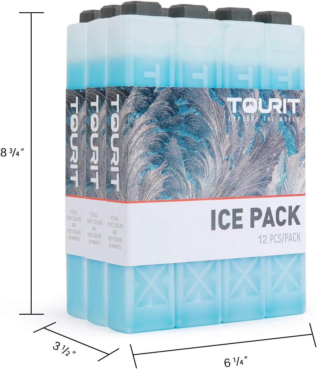 imageTOURIT Ice Packs for Coolers Reusable Long Lasting Freezer Packs for Lunch BagsBoxes Cooler BackpackBlue