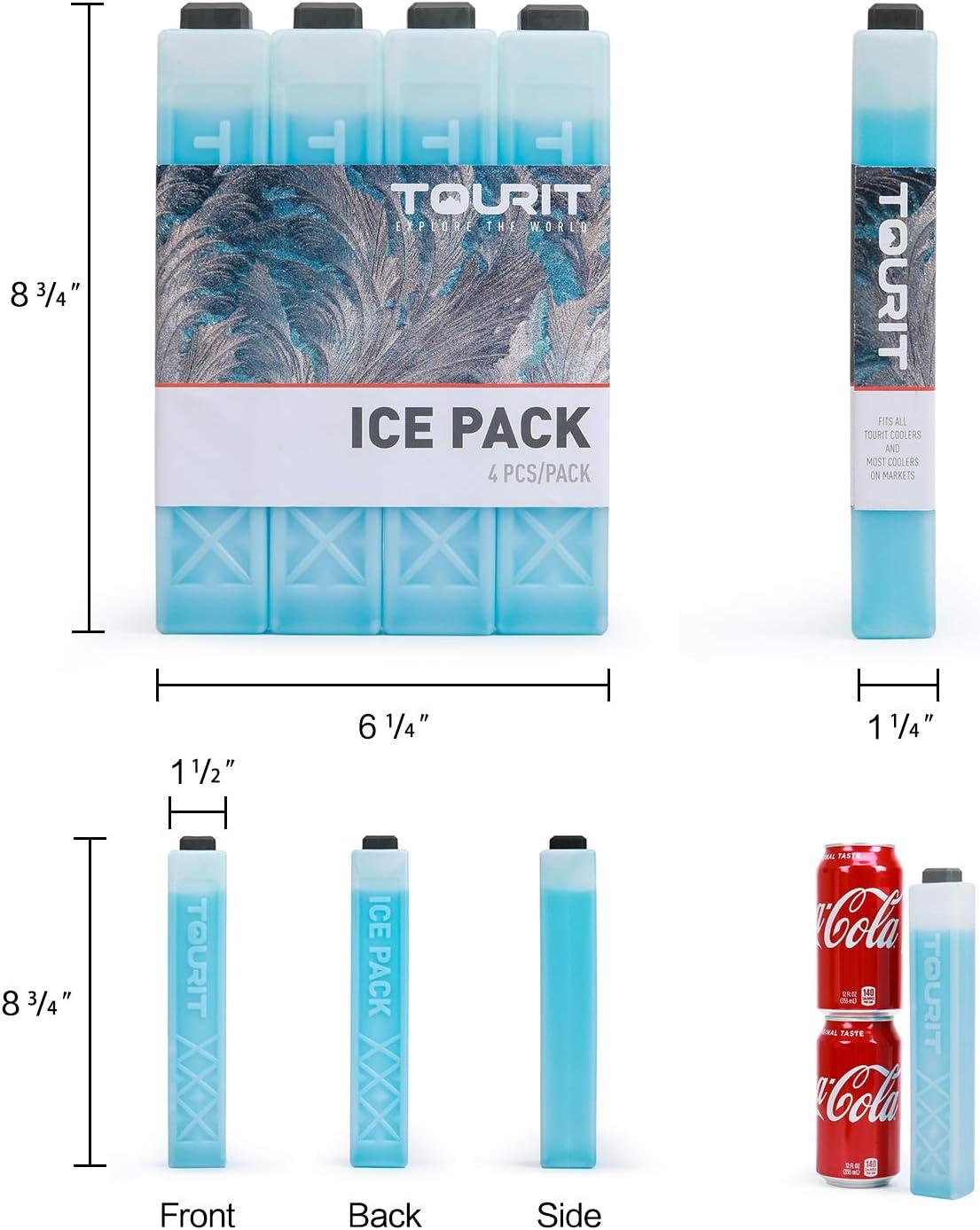 imageTOURIT Ice Packs for Coolers Reusable Long Lasting Freezer Packs for Lunch BagsBoxes Cooler BackpackBlue