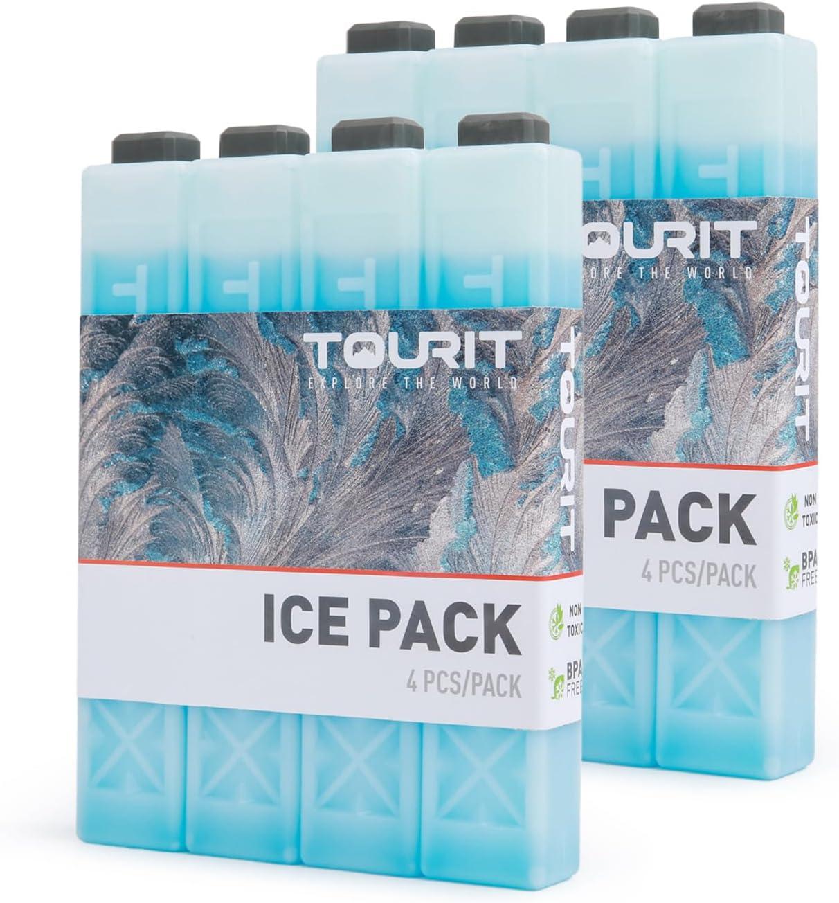 imageTOURIT Ice Packs for Coolers Reusable Long Lasting Freezer Packs for Lunch BagsBoxes Cooler BackpackBlue