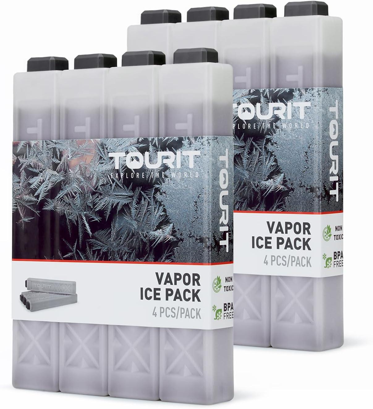 imageTOURIT Ice Packs for Coolers Reusable Long Lasting Freezer Packs for Lunch BagsBoxes Cooler BackpackGray