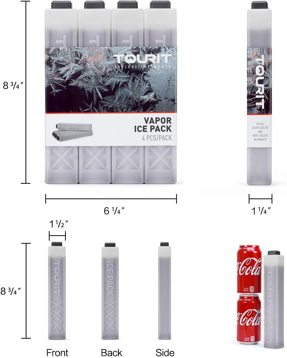 imageTOURIT Ice Packs for Coolers Reusable Long Lasting Freezer Packs for Lunch BagsBoxes Cooler BackpackGray