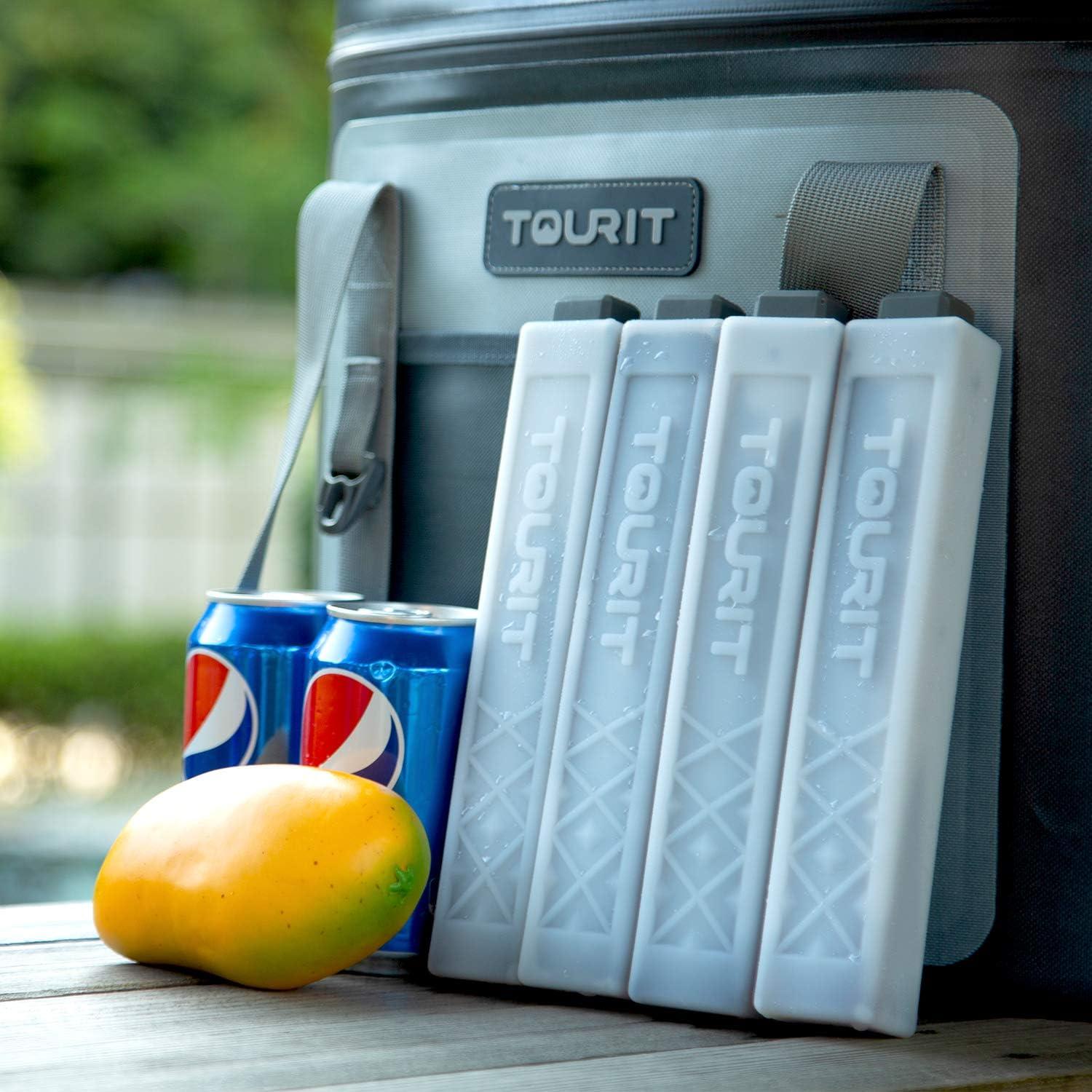 imageTOURIT Ice Packs for Coolers Reusable Long Lasting Freezer Packs for Lunch BagsBoxes Cooler BackpackGray