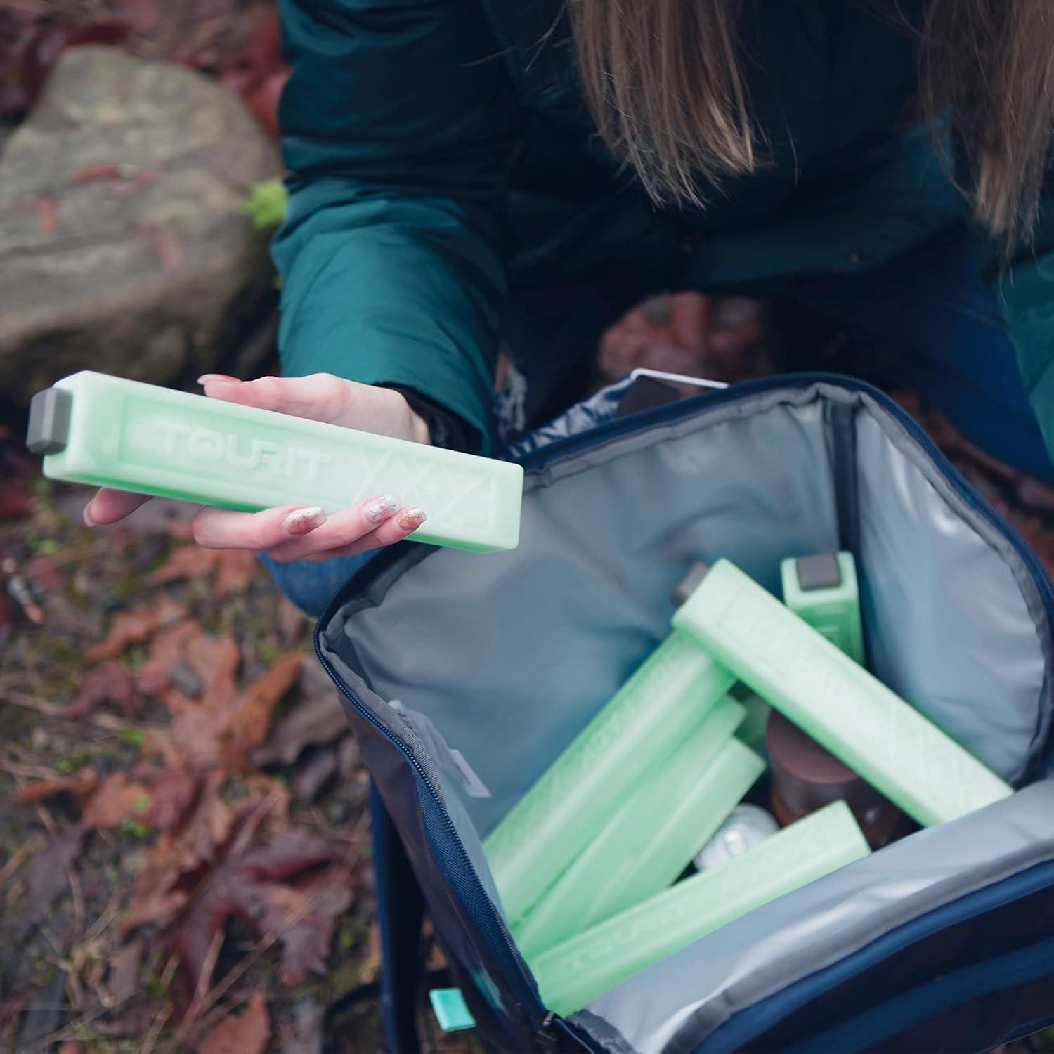 imageTOURIT Ice Packs for Coolers Reusable Long Lasting Freezer Packs for Lunch BagsBoxes Cooler BackpackGreen