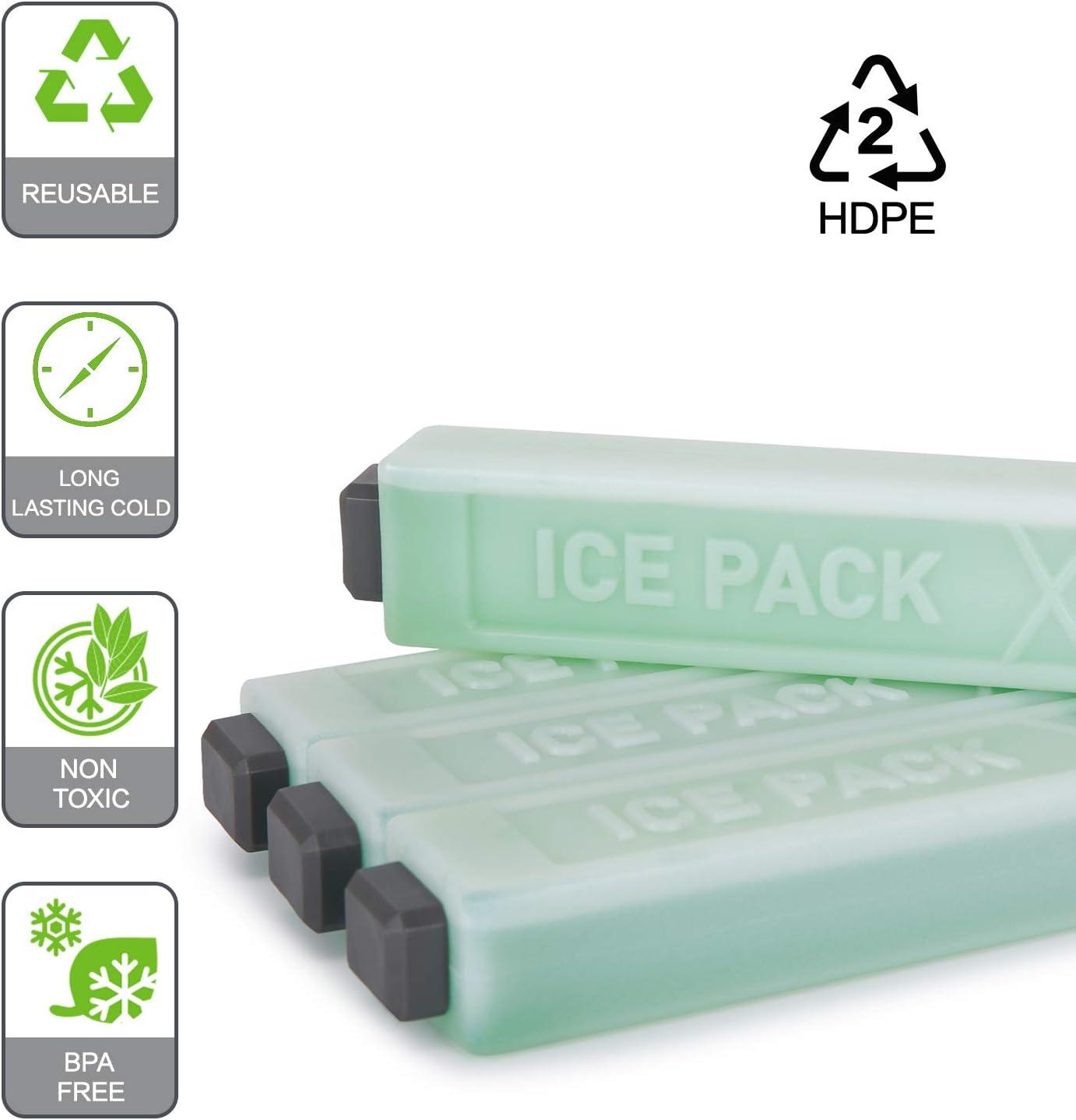 imageTOURIT Ice Packs for Coolers Reusable Long Lasting Freezer Packs for Lunch BagsBoxes Cooler BackpackGreen