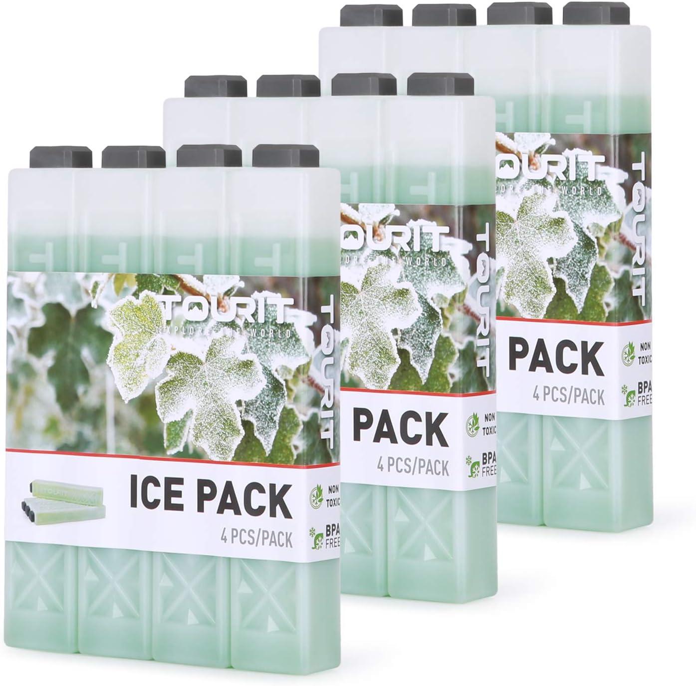 imageTOURIT Ice Packs for Coolers Reusable Long Lasting Freezer Packs for Lunch BagsBoxes Cooler BackpackGreen