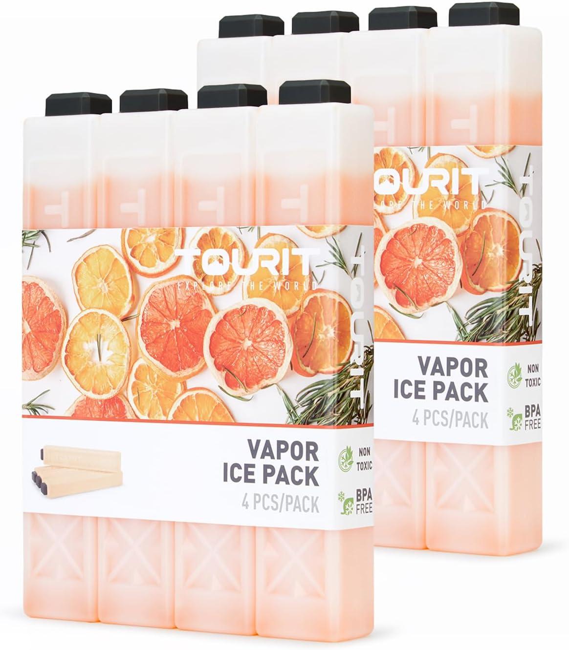 imageTOURIT Ice Packs for Coolers Reusable Long Lasting Freezer Packs for Lunch BagsBoxes Cooler BackpackLime