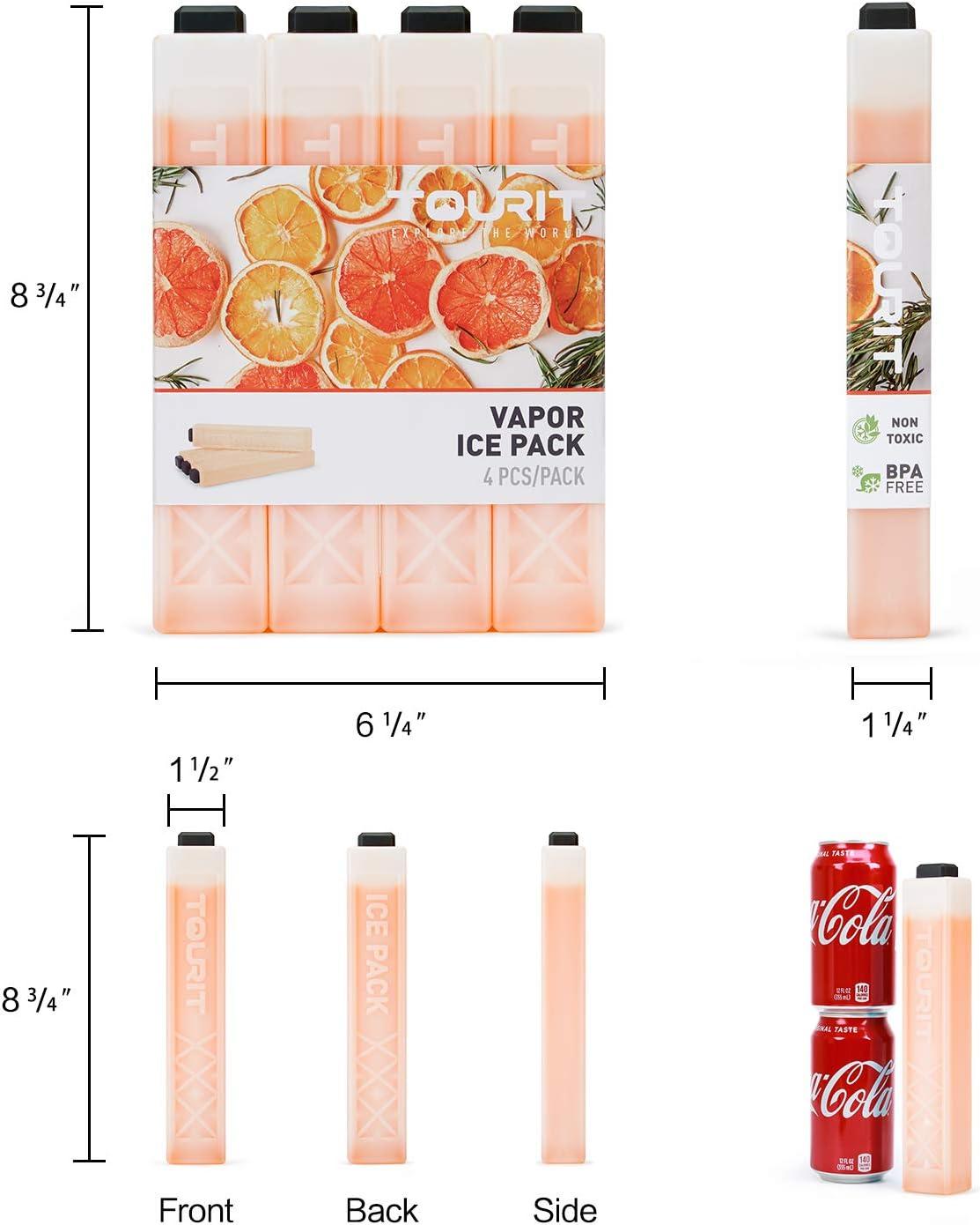 imageTOURIT Ice Packs for Coolers Reusable Long Lasting Freezer Packs for Lunch BagsBoxes Cooler BackpackLime