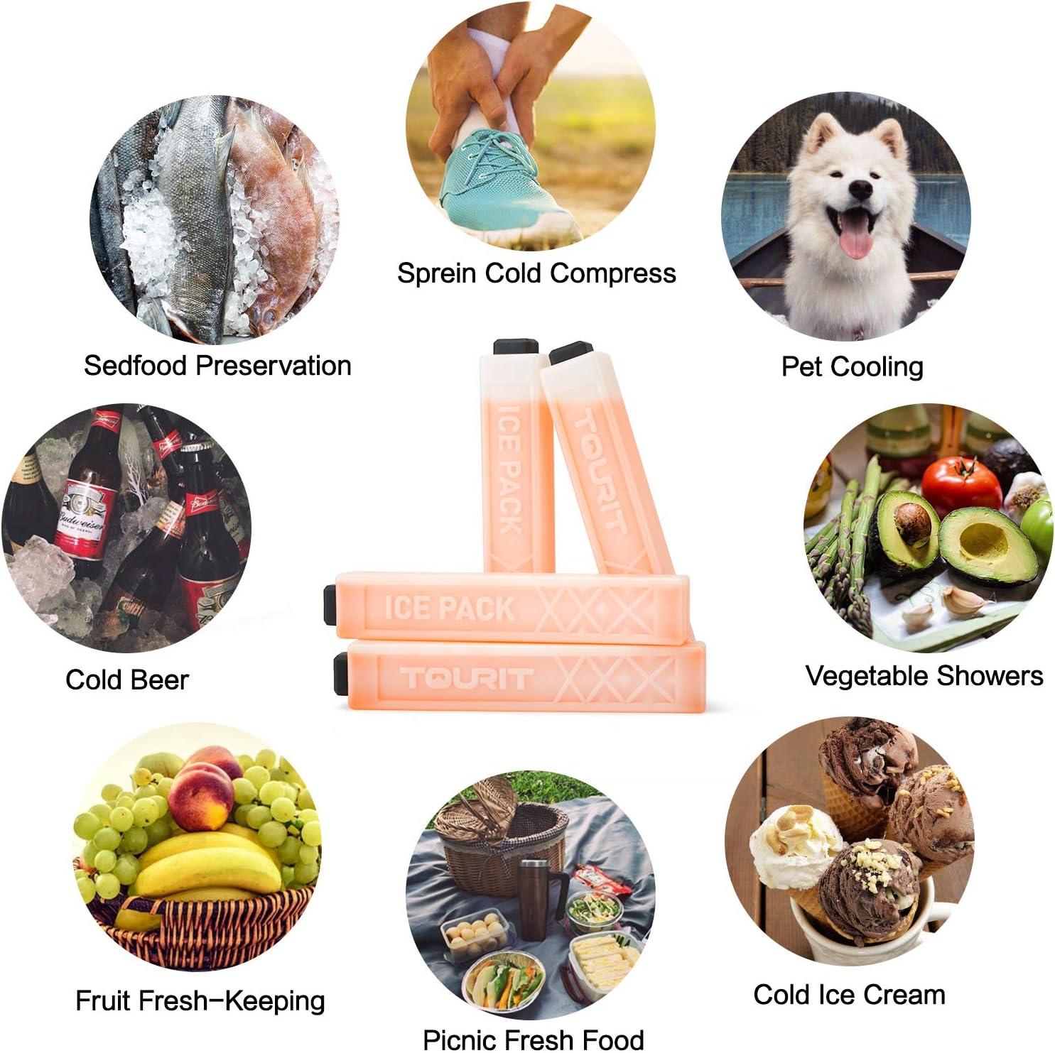 imageTOURIT Ice Packs for Coolers Reusable Long Lasting Freezer Packs for Lunch BagsBoxes Cooler BackpackLime