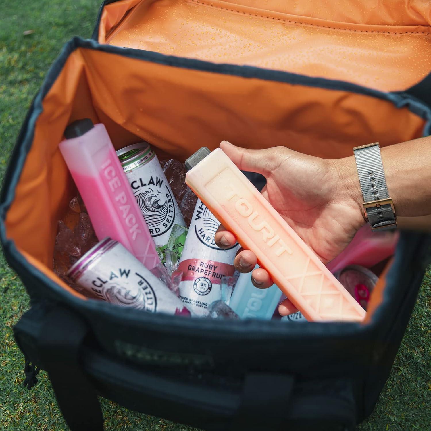 imageTOURIT Ice Packs for Coolers Reusable Long Lasting Freezer Packs for Lunch BagsBoxes Cooler BackpackLime